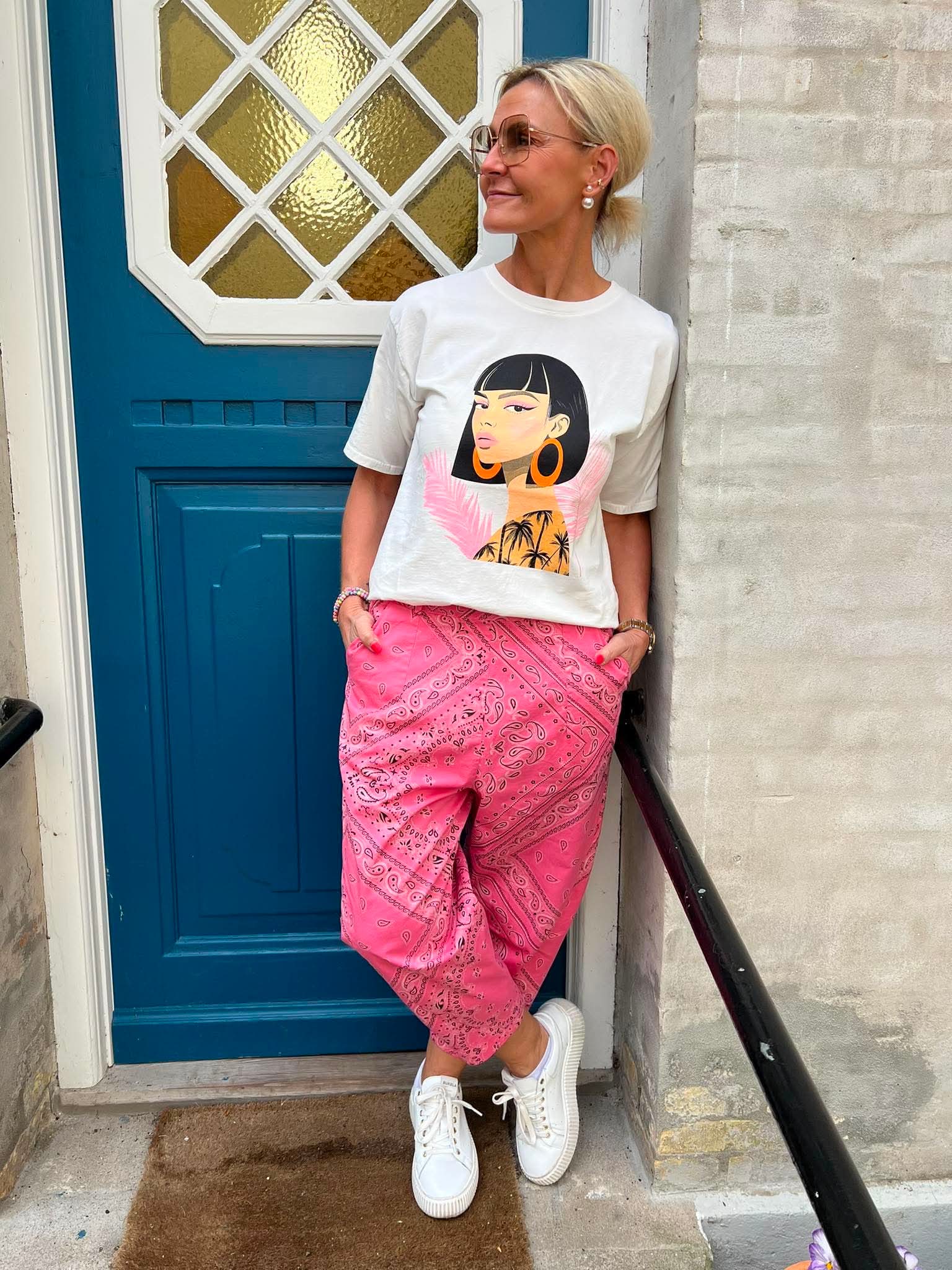 Cleopatra T-shirt - Vit/Rosa/Orange