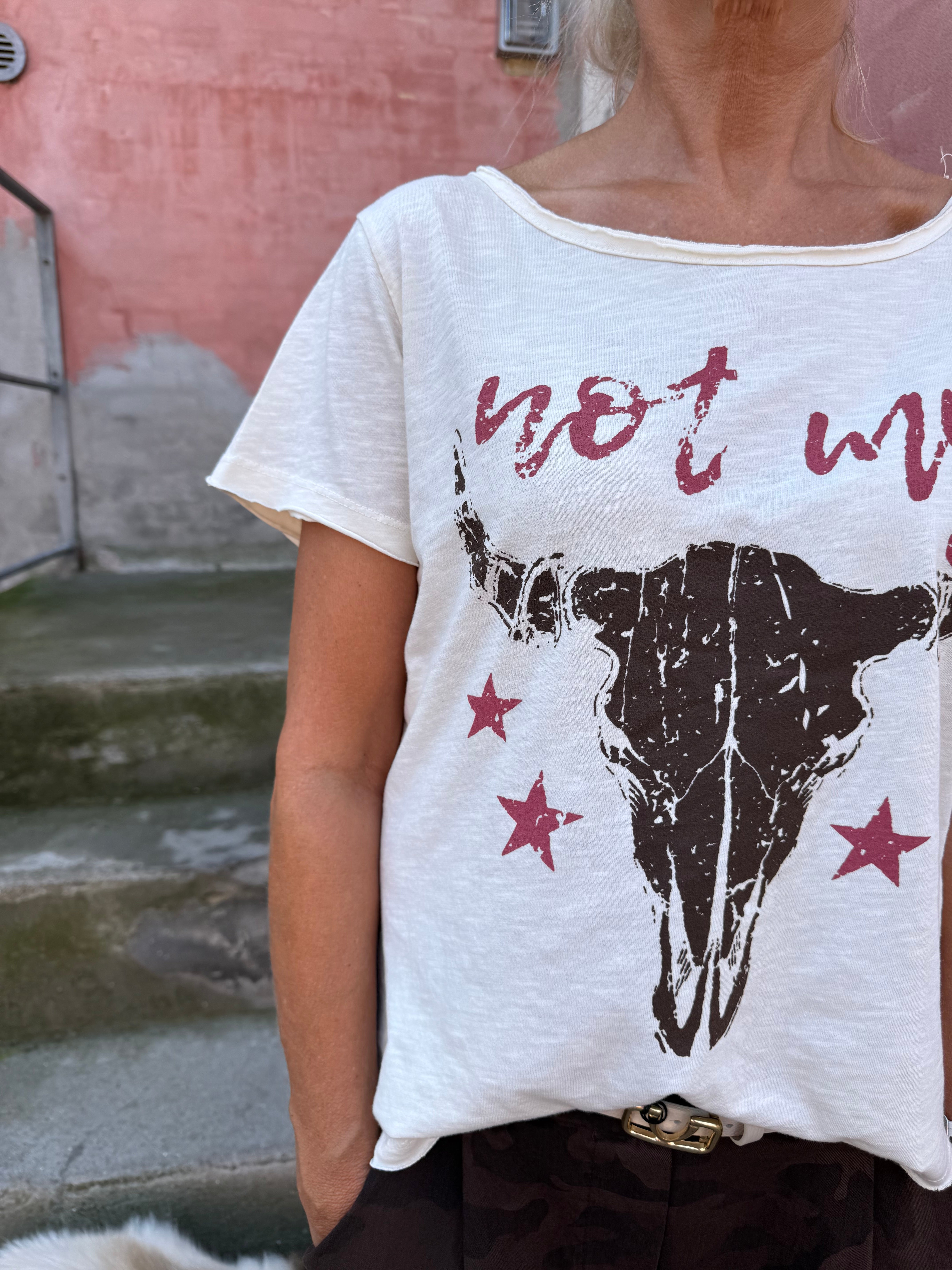Car Tee - Vit/Brun
