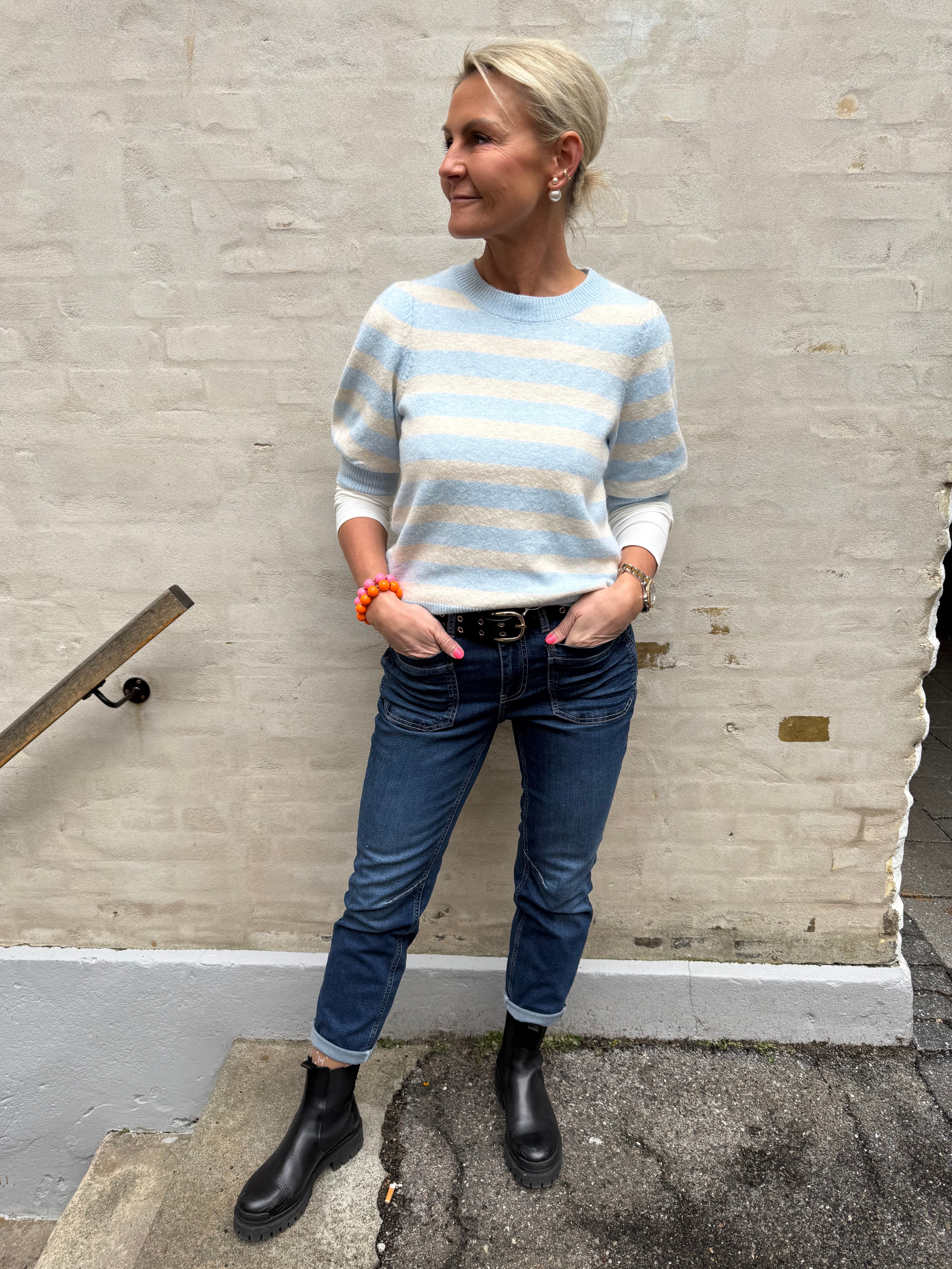 DOFFY O-HALS TRÖJA - Kashmirblå BJÖRK