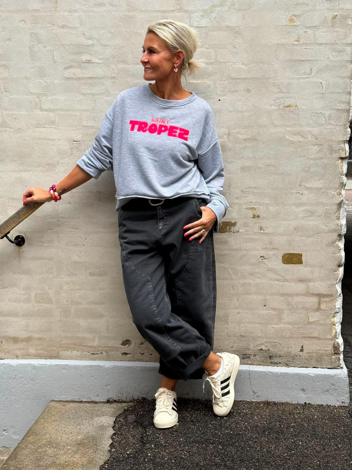 Saint Tropez Sweat - Grey/Pink