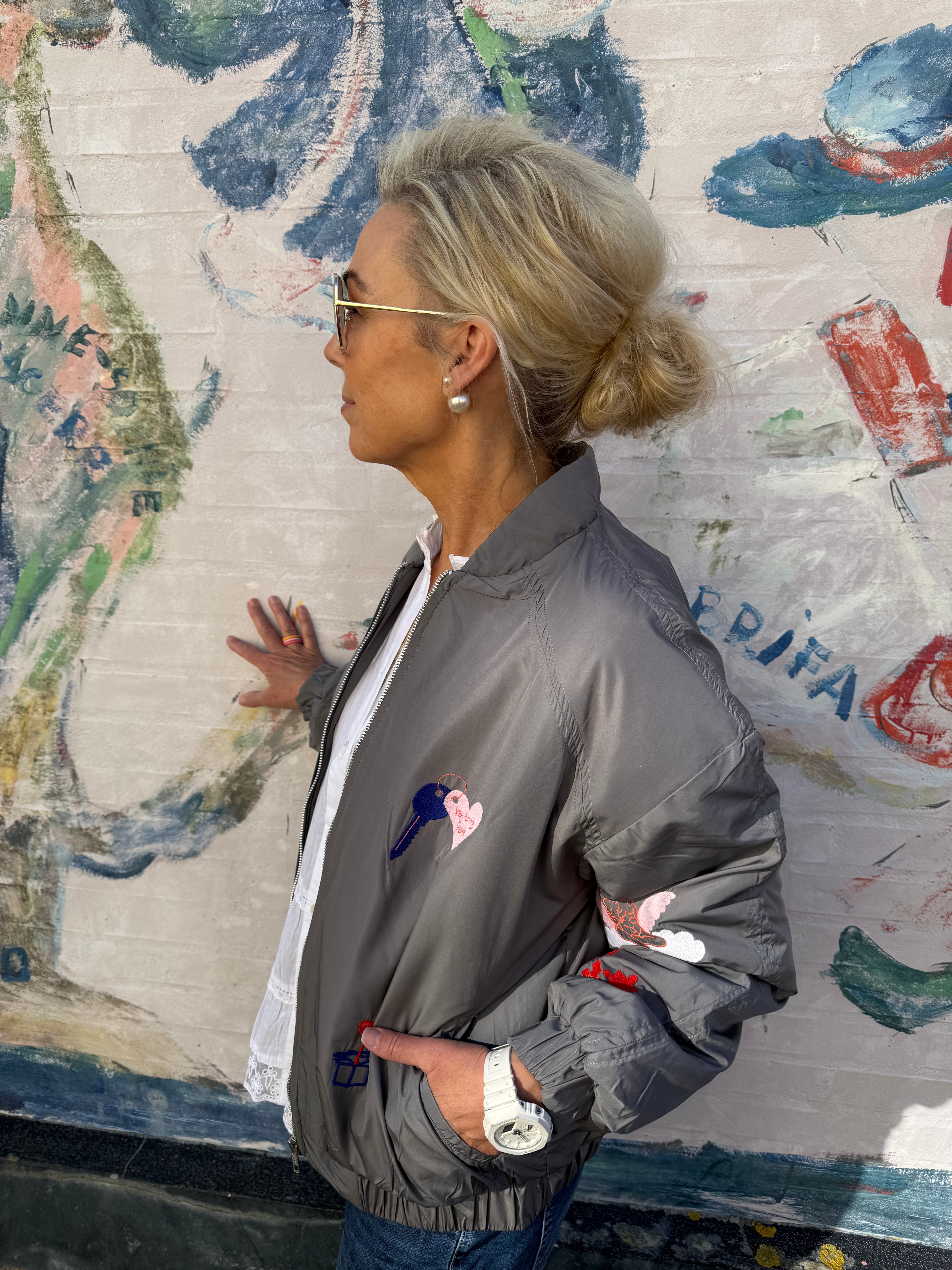 Mi Amore Bomber jacket - Grey