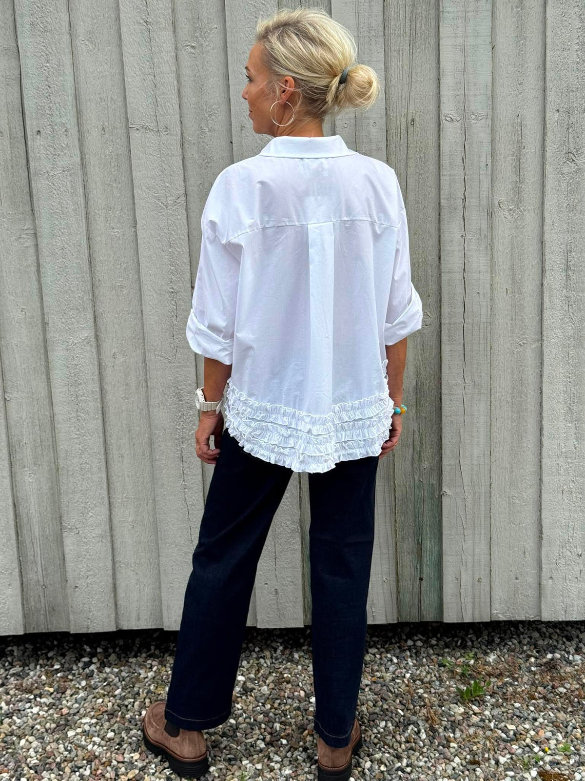 Ruffle Shirt - White