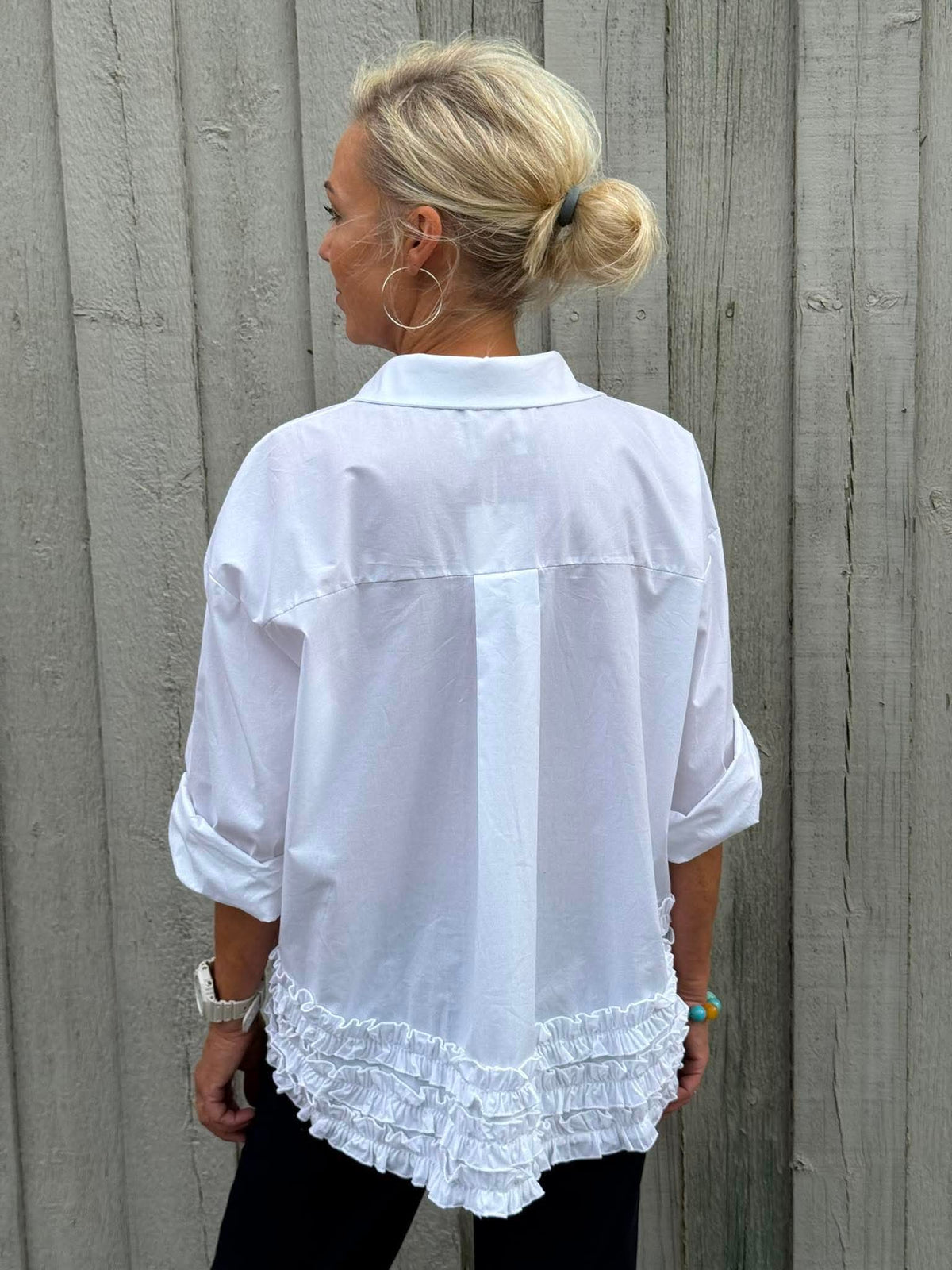 Ruffle Shirt - White