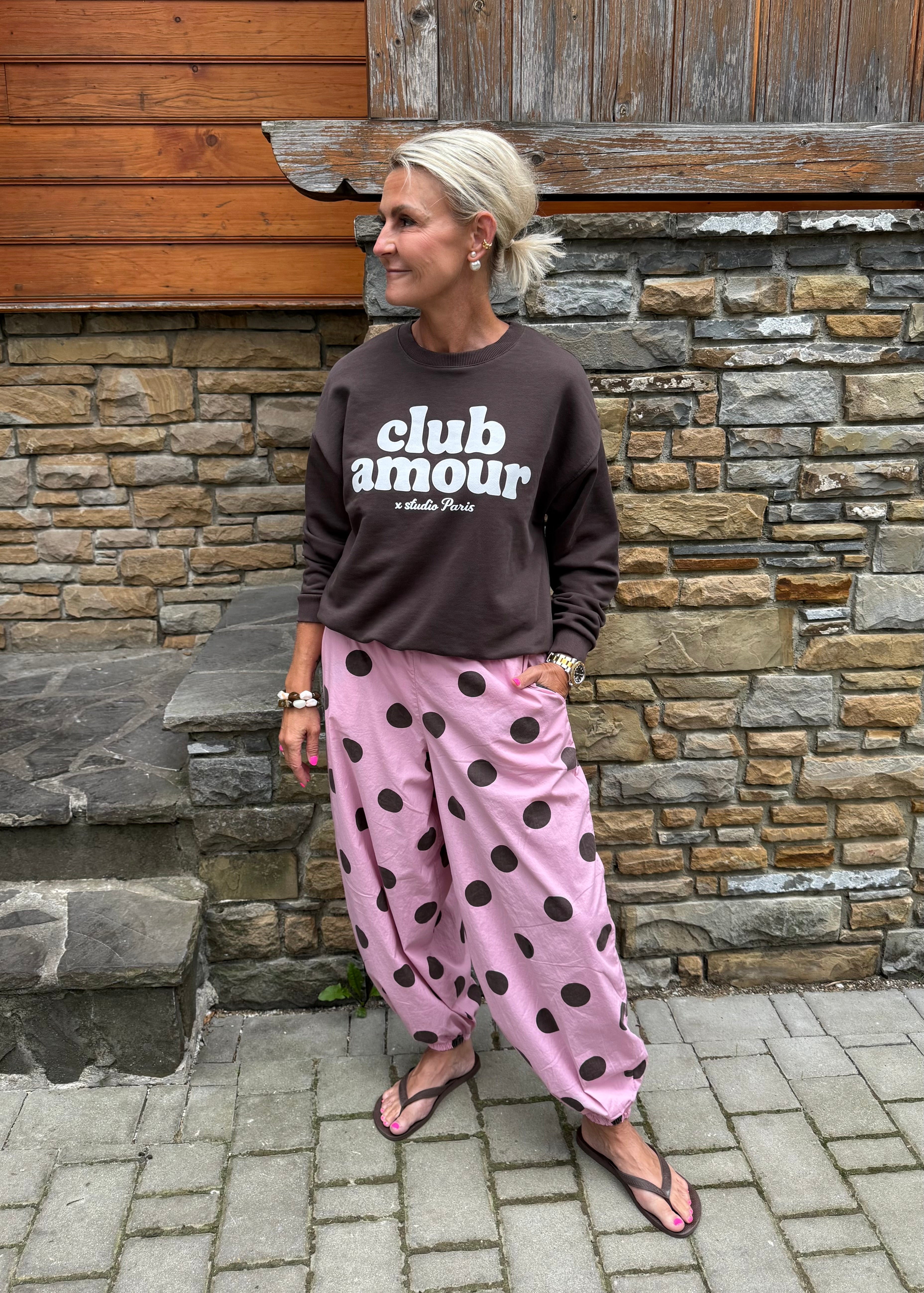 Club Amour Sweat - Kul/Vit