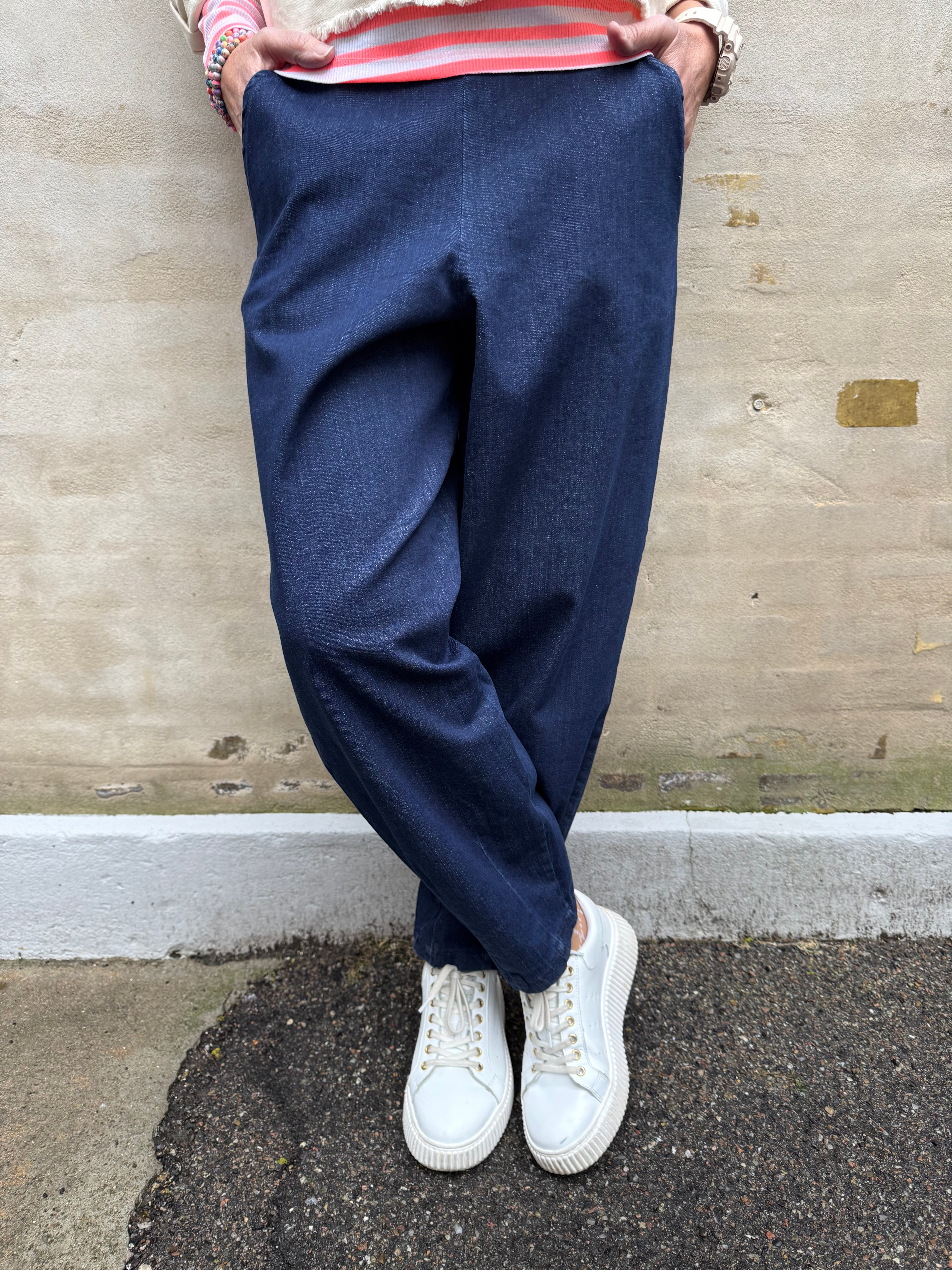 DENICE denim barrel byxa - Denim