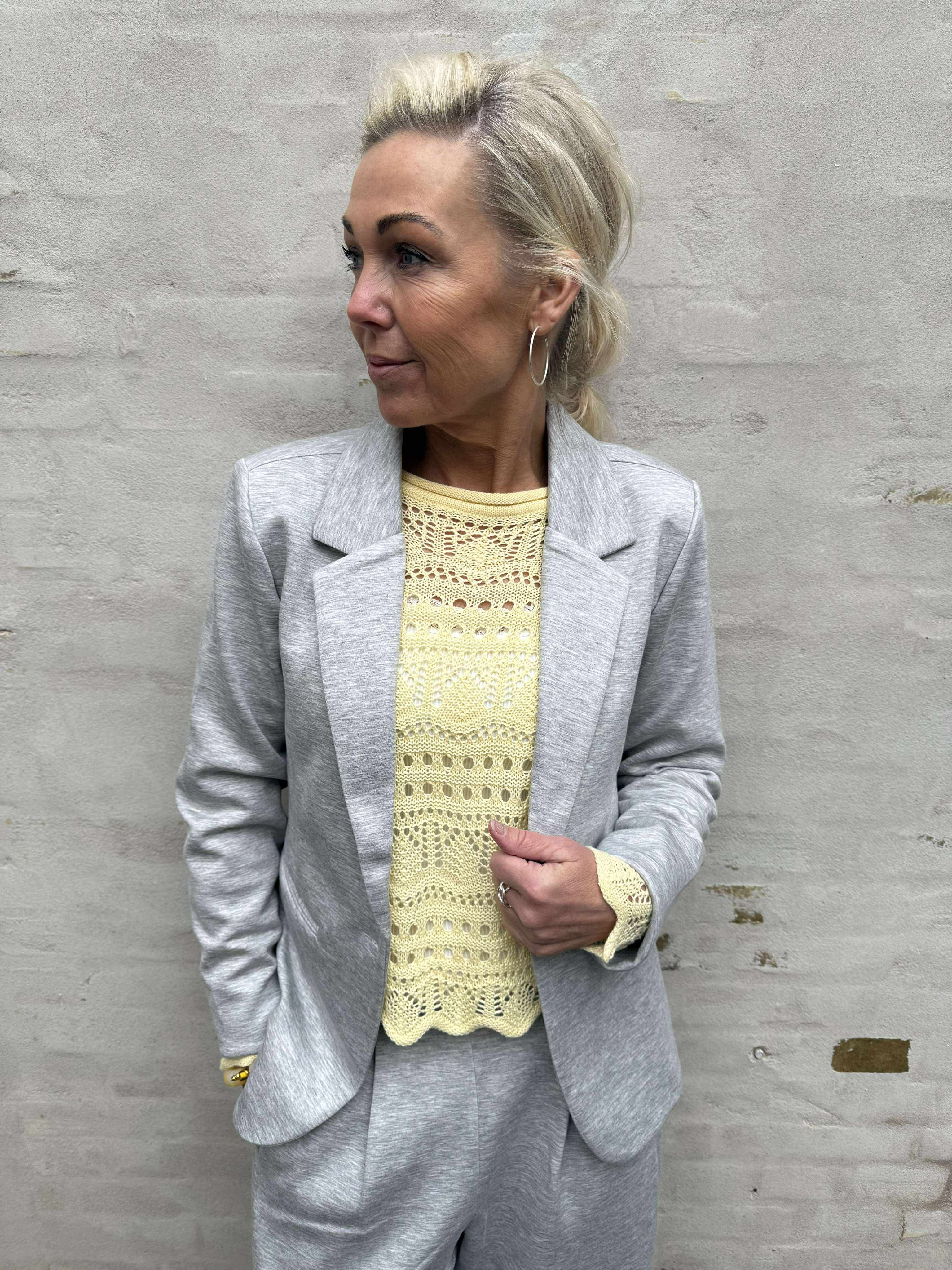 Buka Blazer - Ljusgrå melange