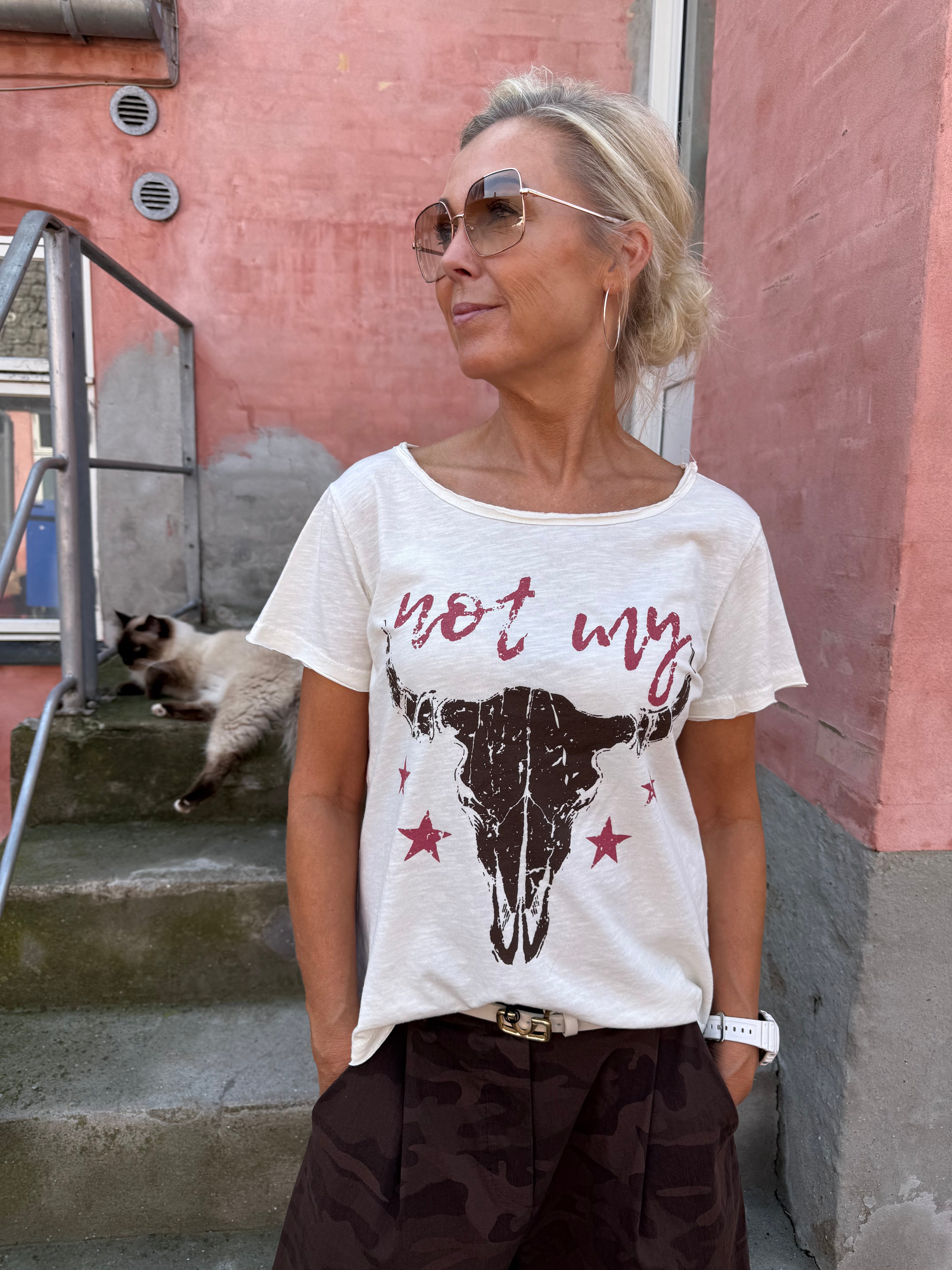 Car Tee - Vit/Brun