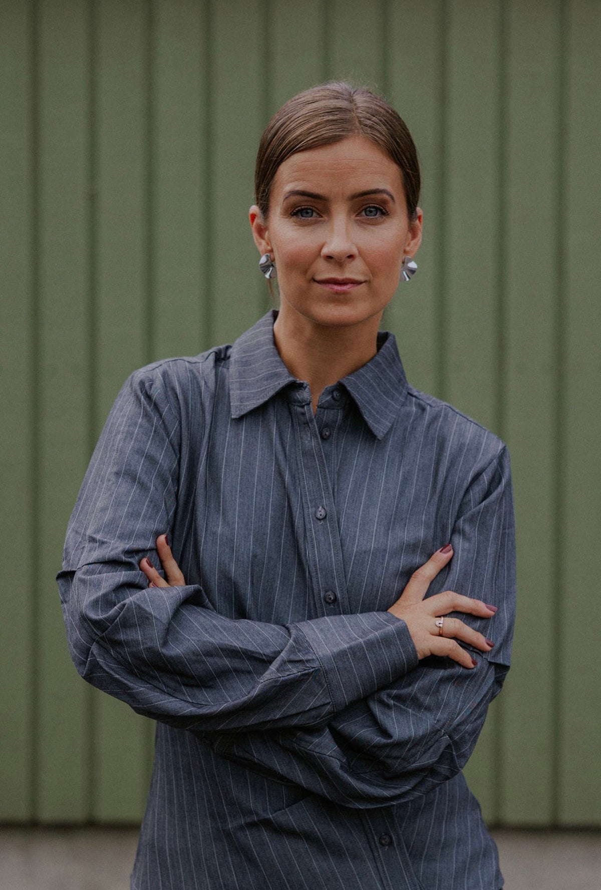 LyviaCC Asym Pin Shirt - Mid Grey