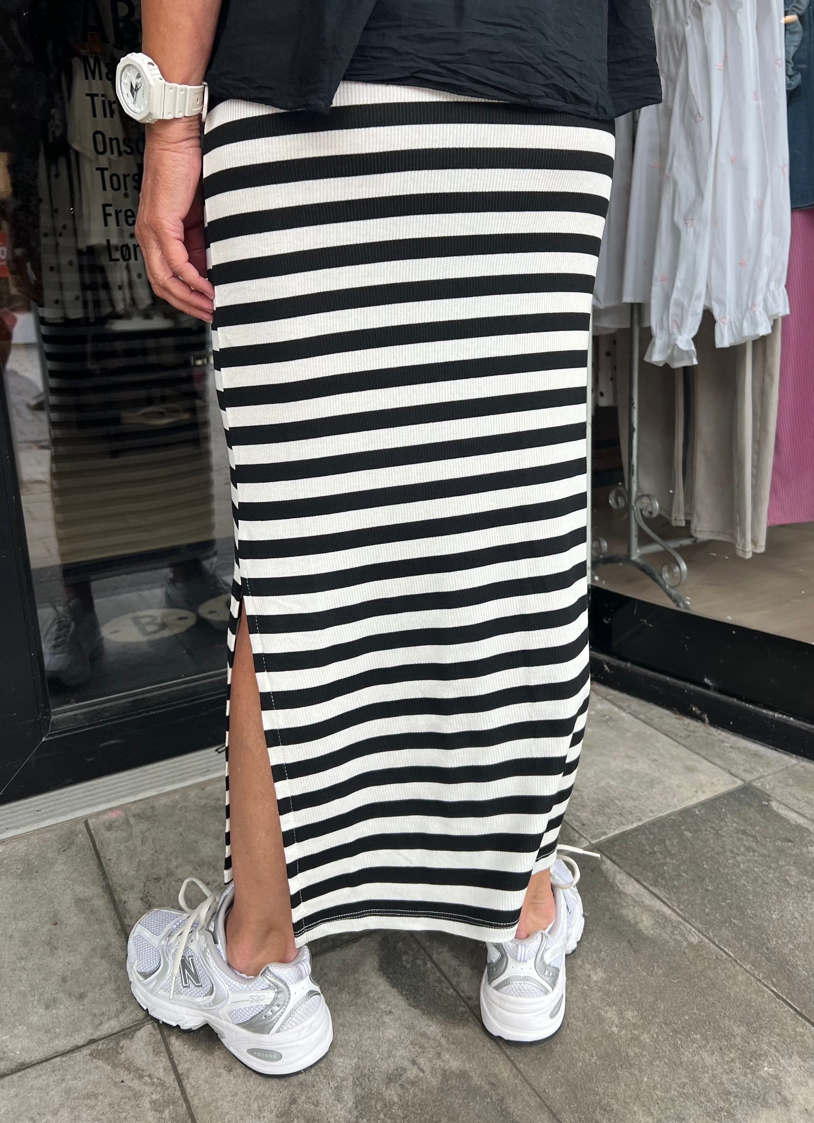 Everyday stripe Skirt - White/Black