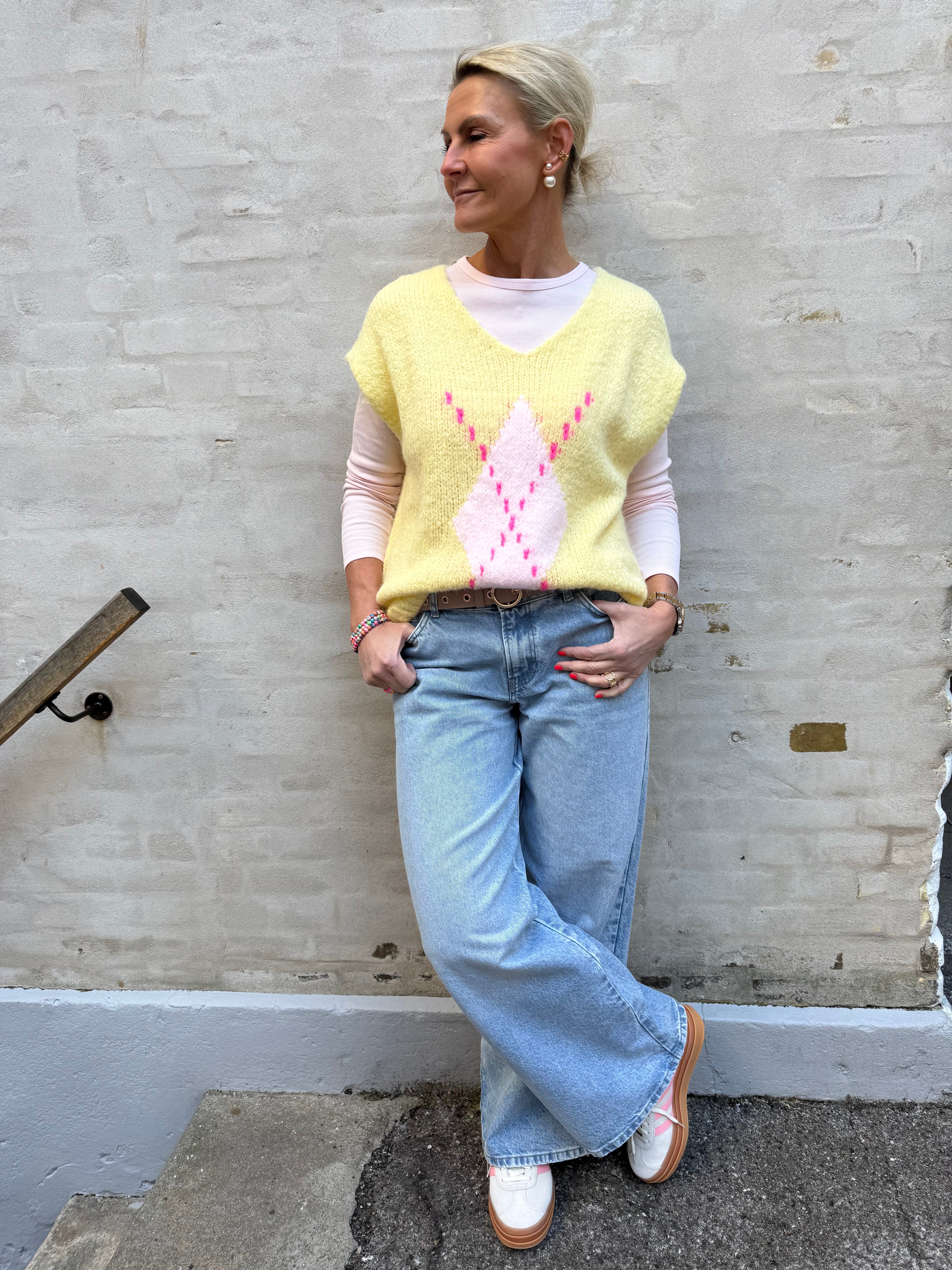 Selma vida jeans med låg midja - Ljusblå Denim