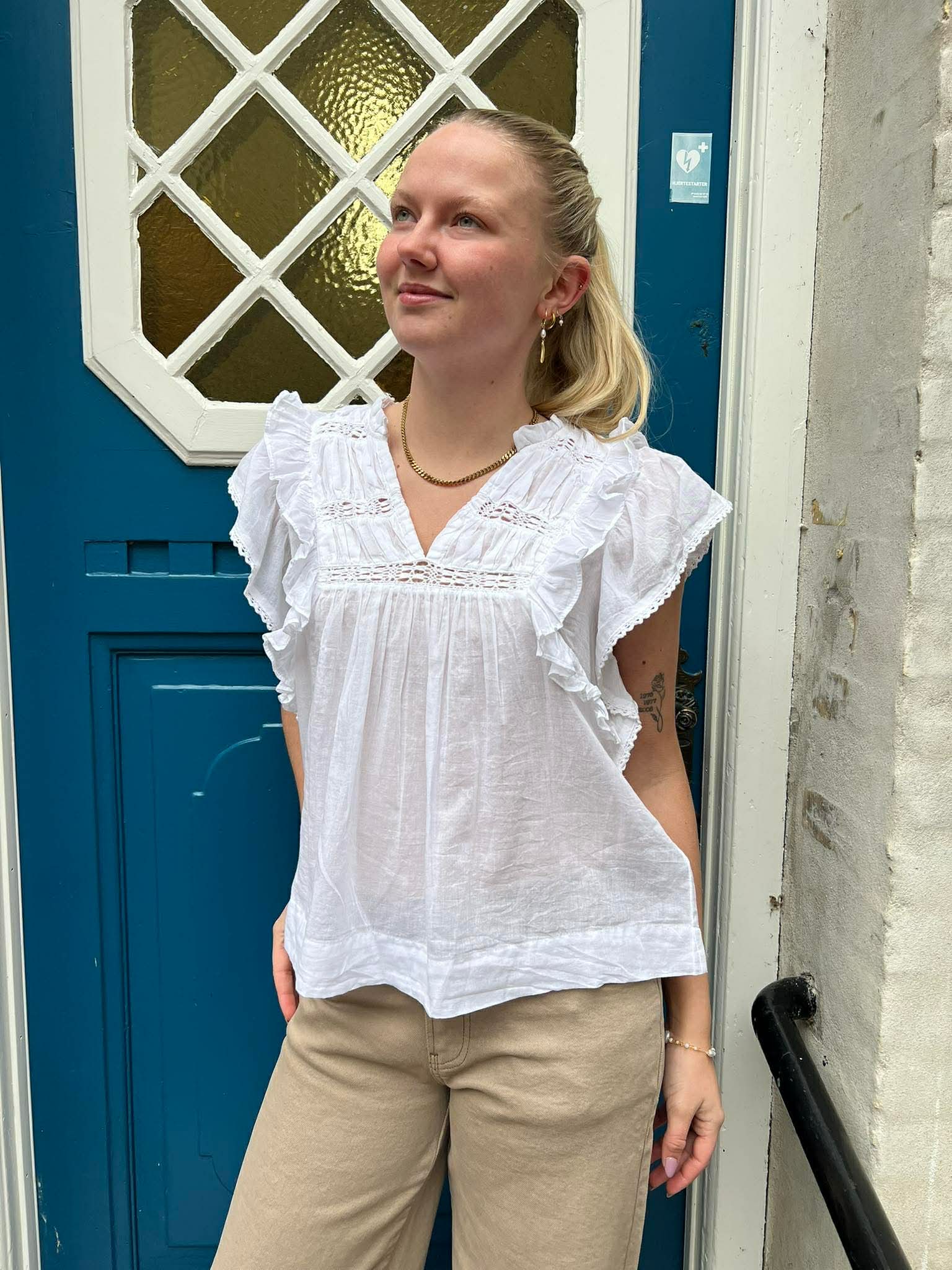 Jayla S Voile Topp - Vit