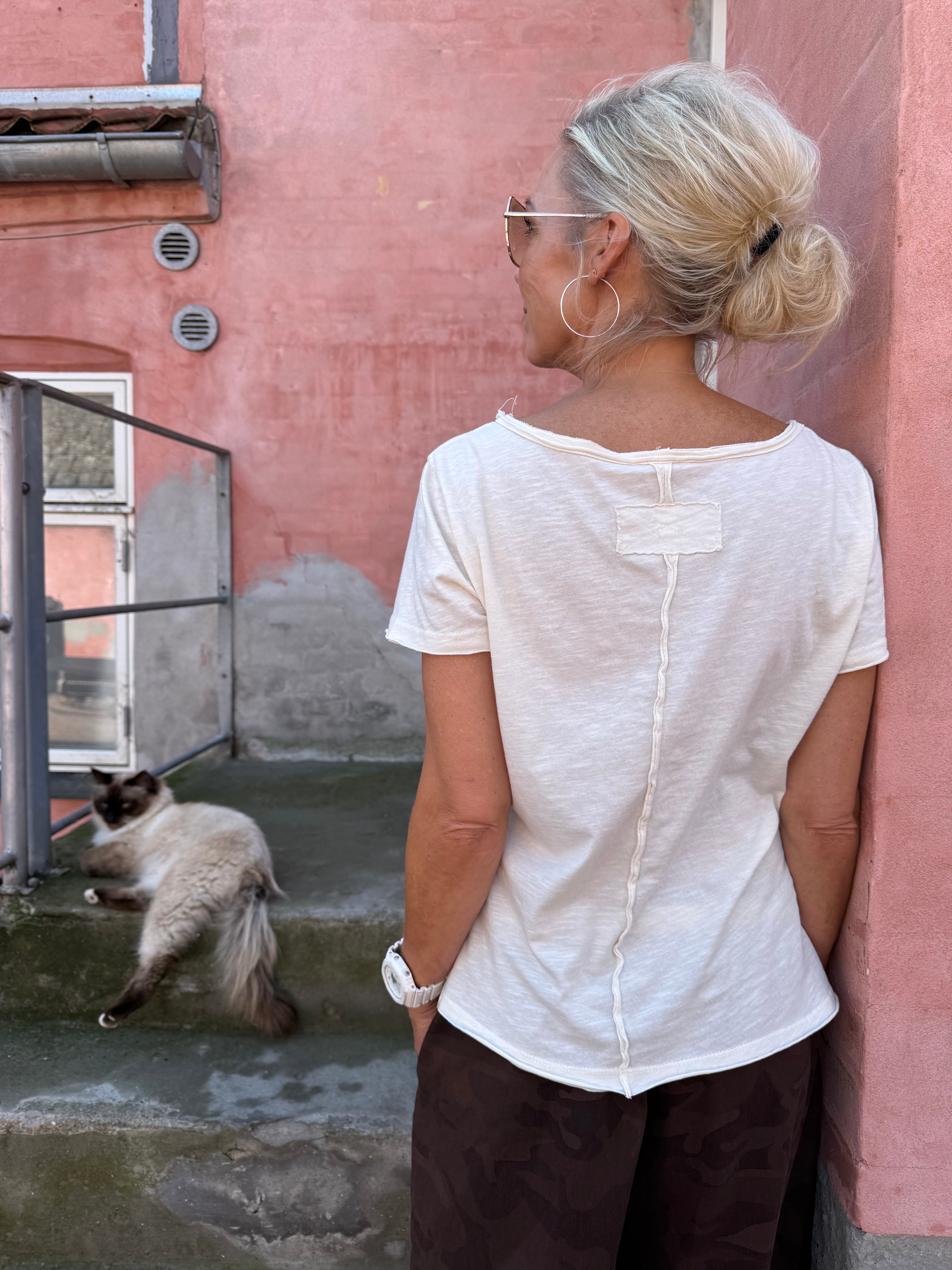 Car Tee - Vit/Brun