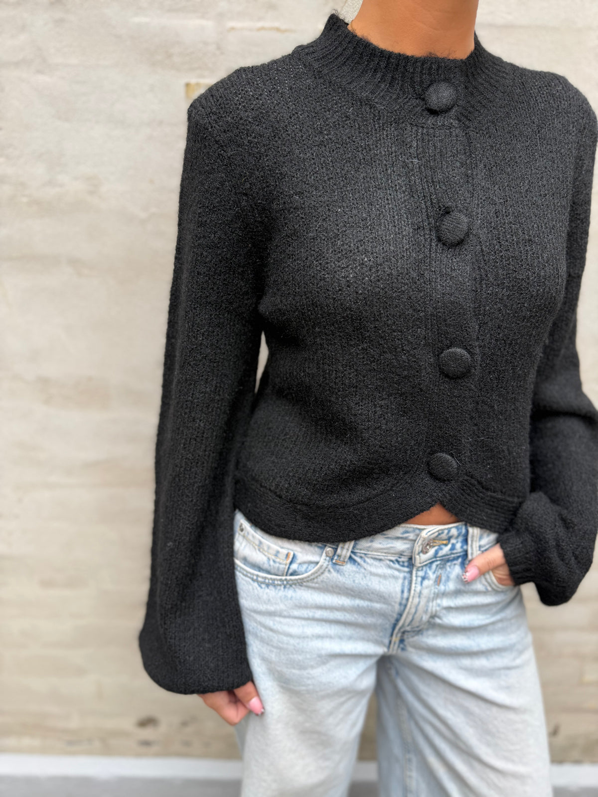 Benuta Fluffy Knit Cardigan - Dusty Green