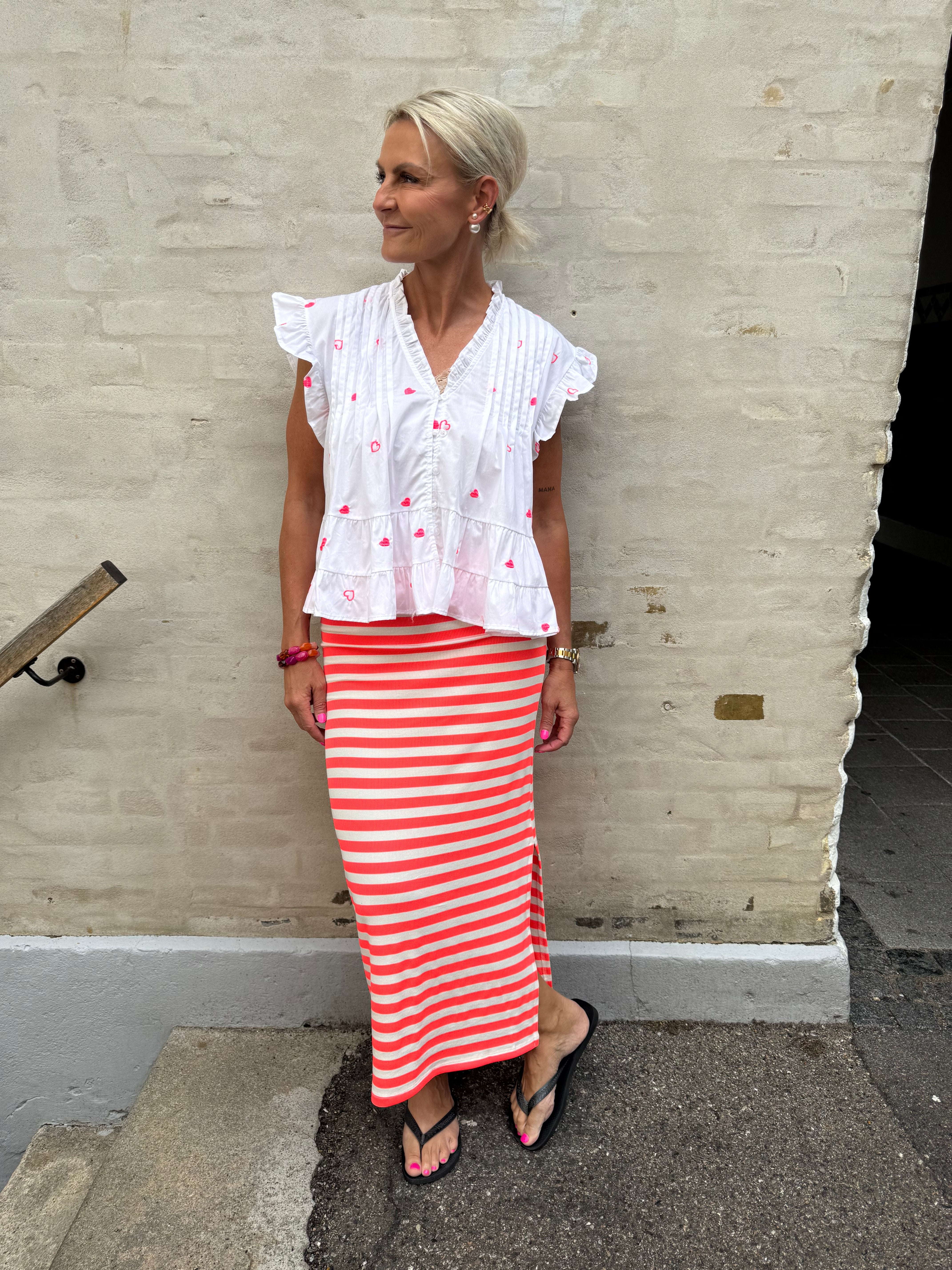 Micado Blouse - White/Fuchsia Flou