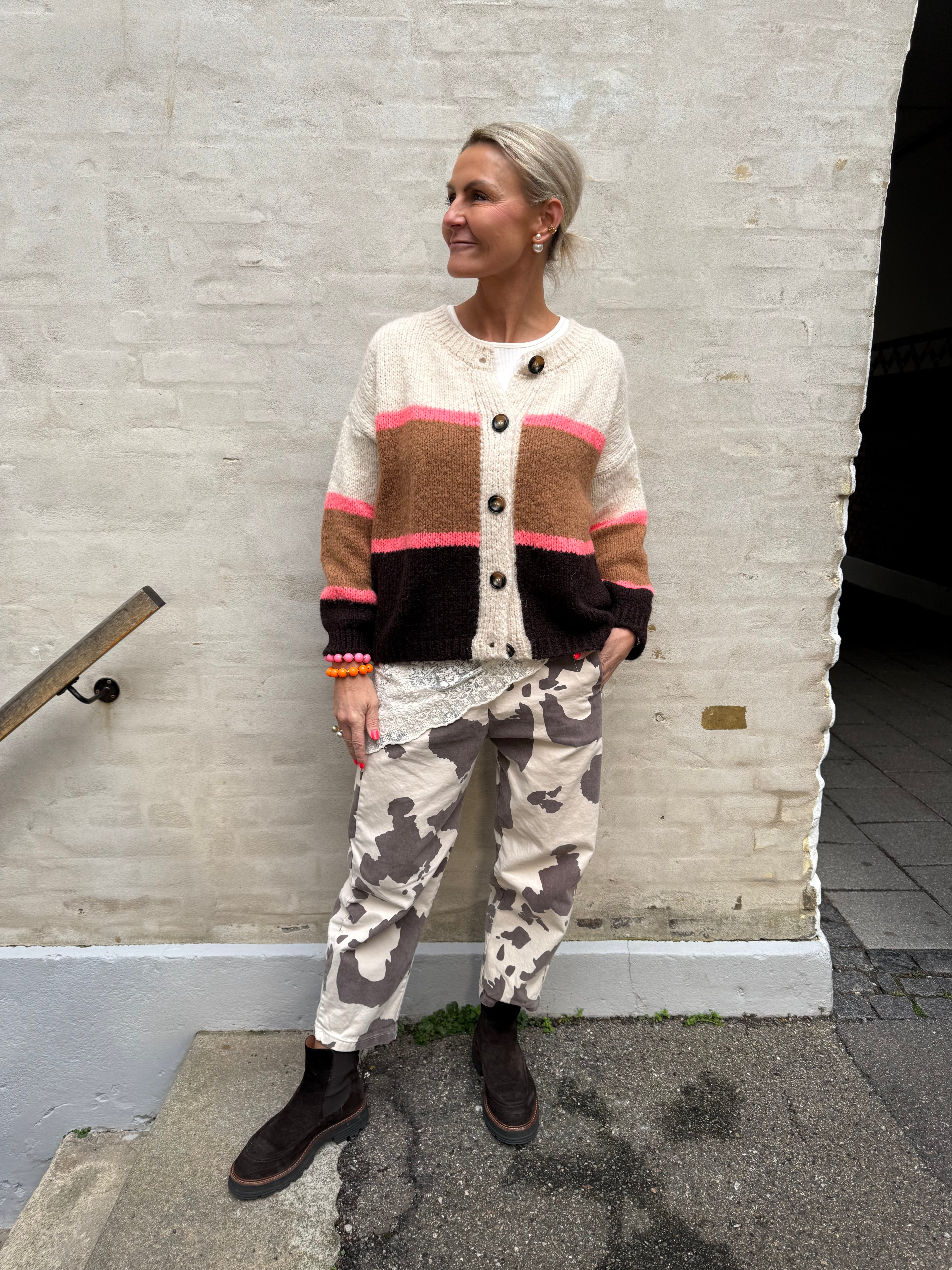 HILDUR stickad kofta - Camel