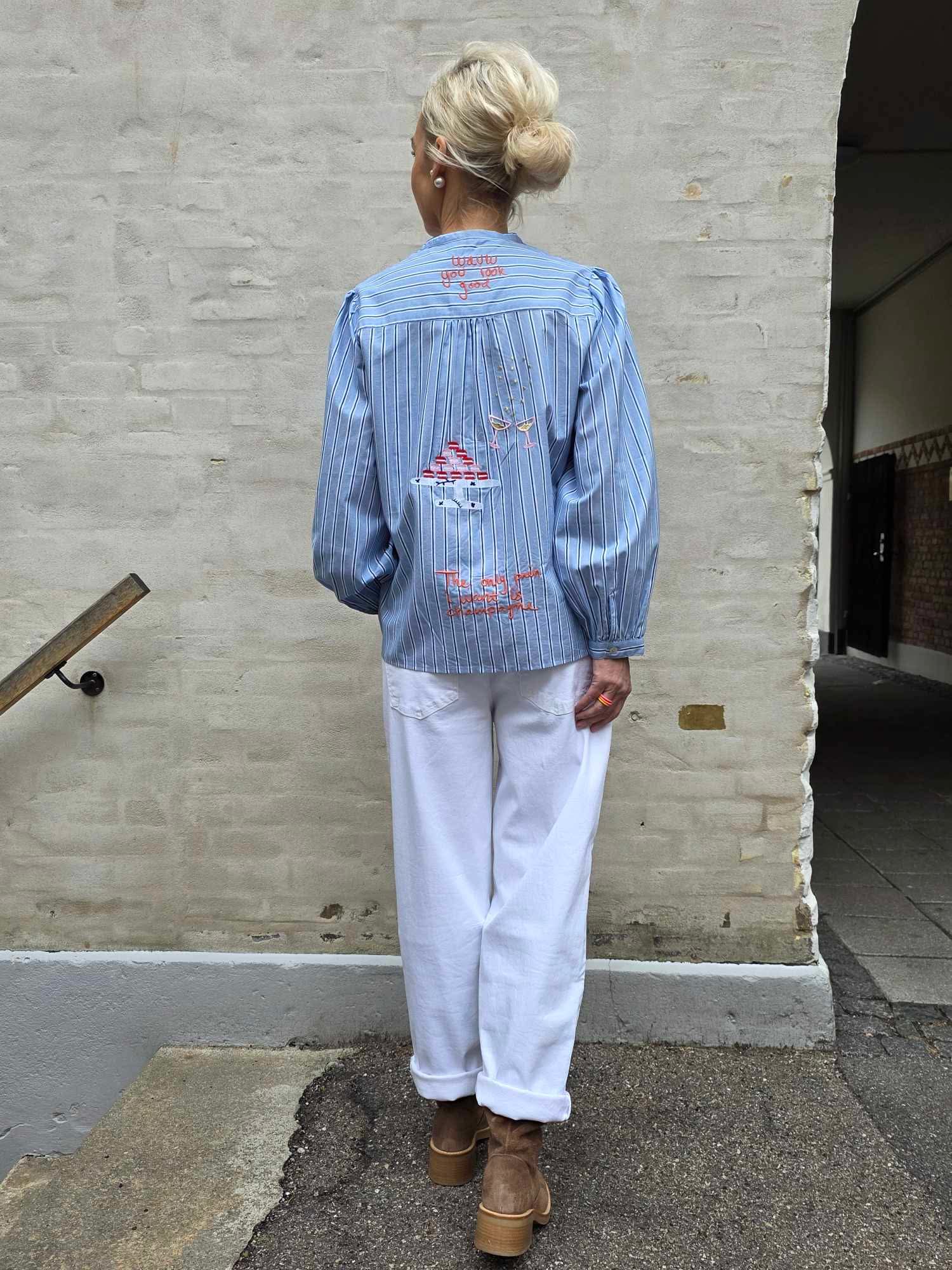 Champagne långklänning - marinblå