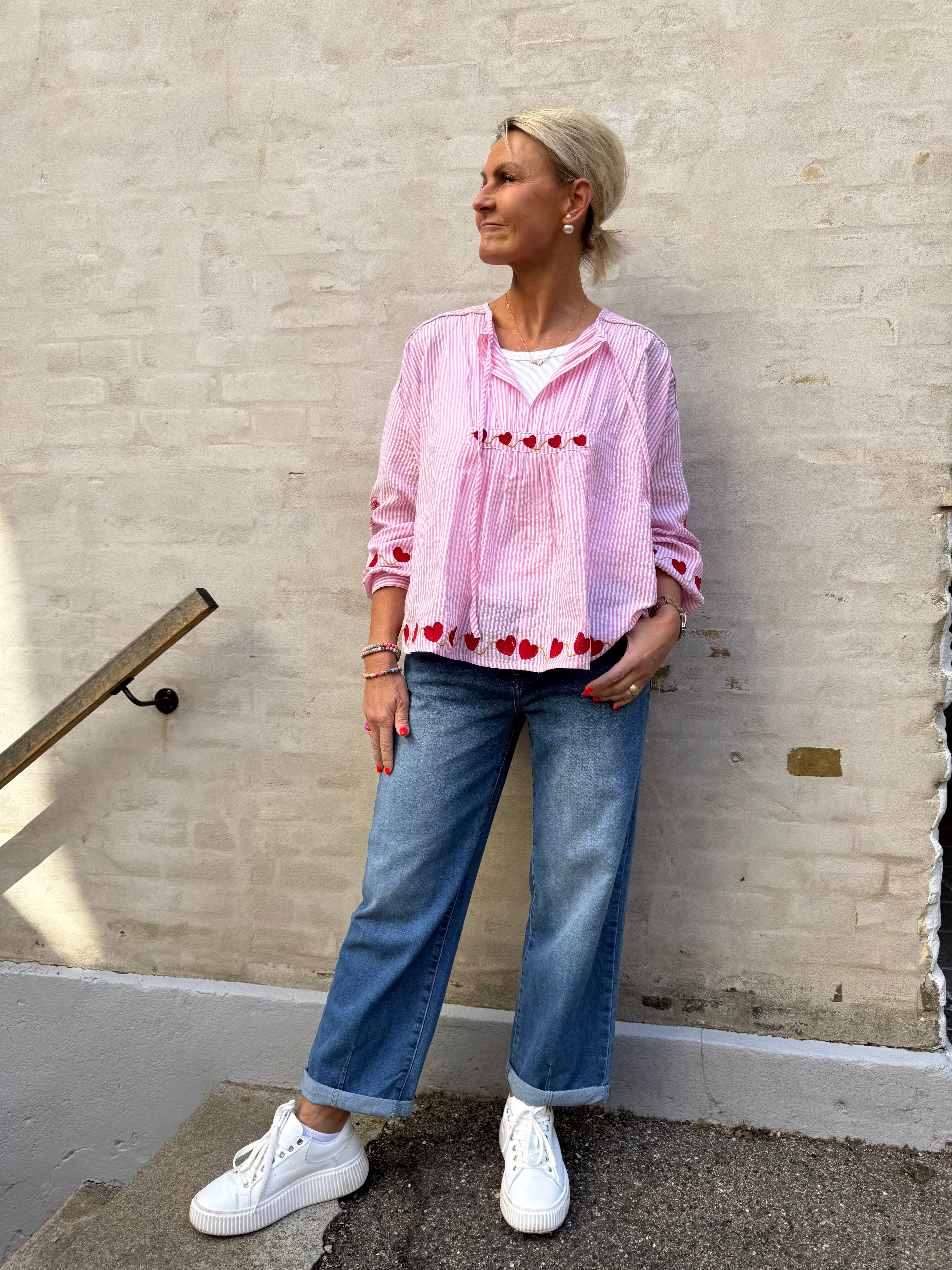 Heart Blouse - Rosa Flower