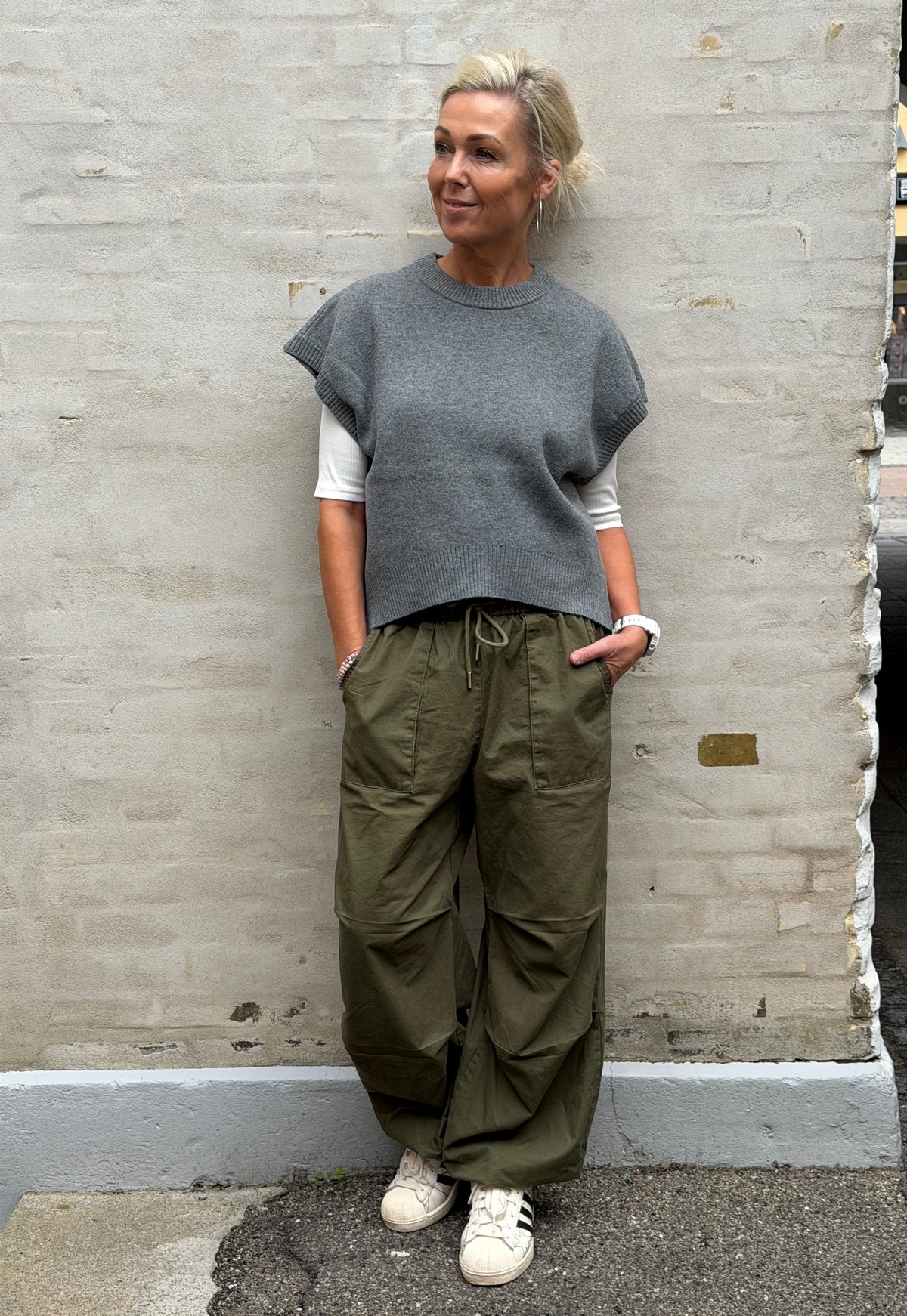 ITONE S/L LO KNIT VEST - Medium Grey Melange
