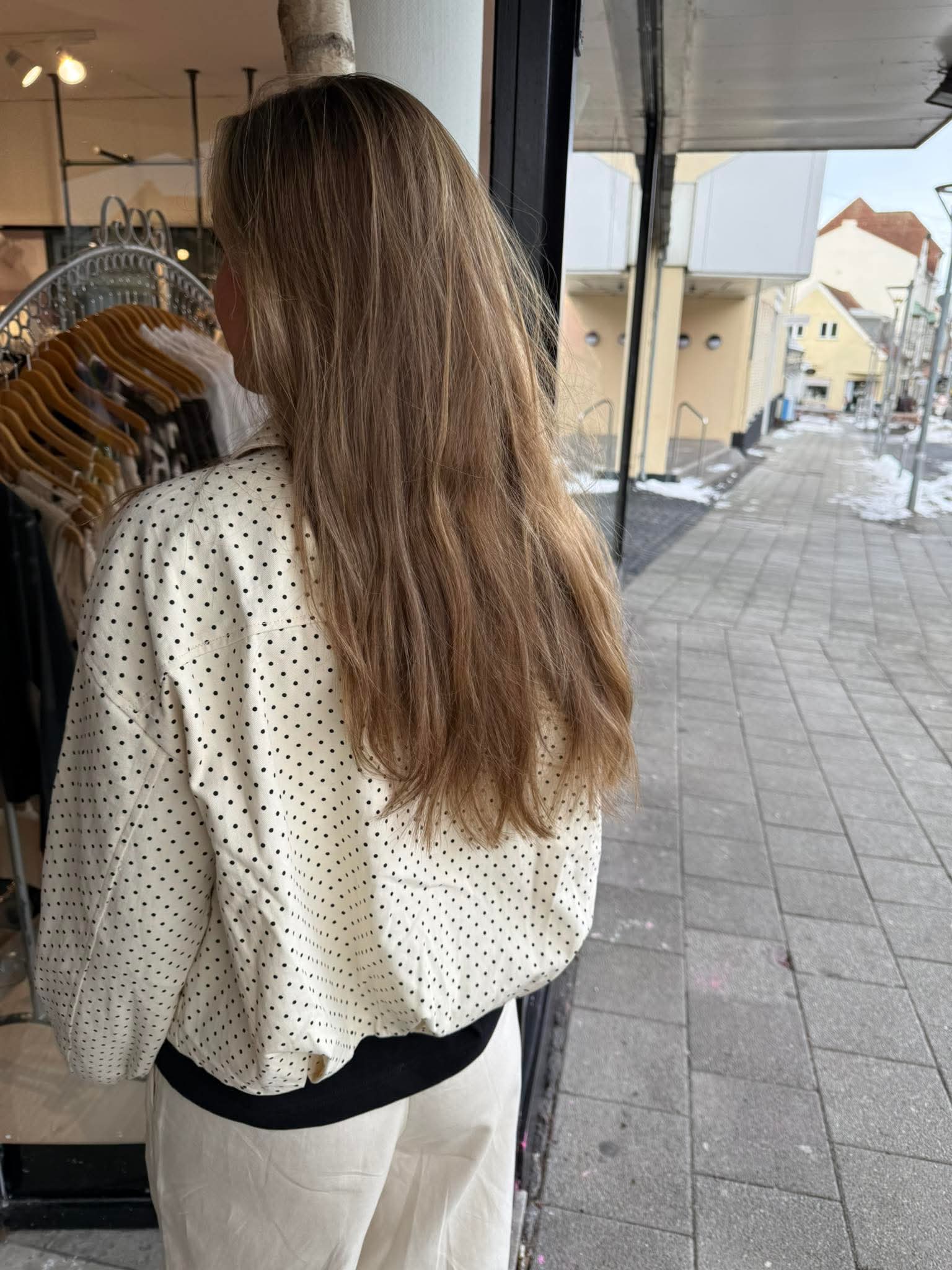 DoveGO Jacka - Cream Black Dots