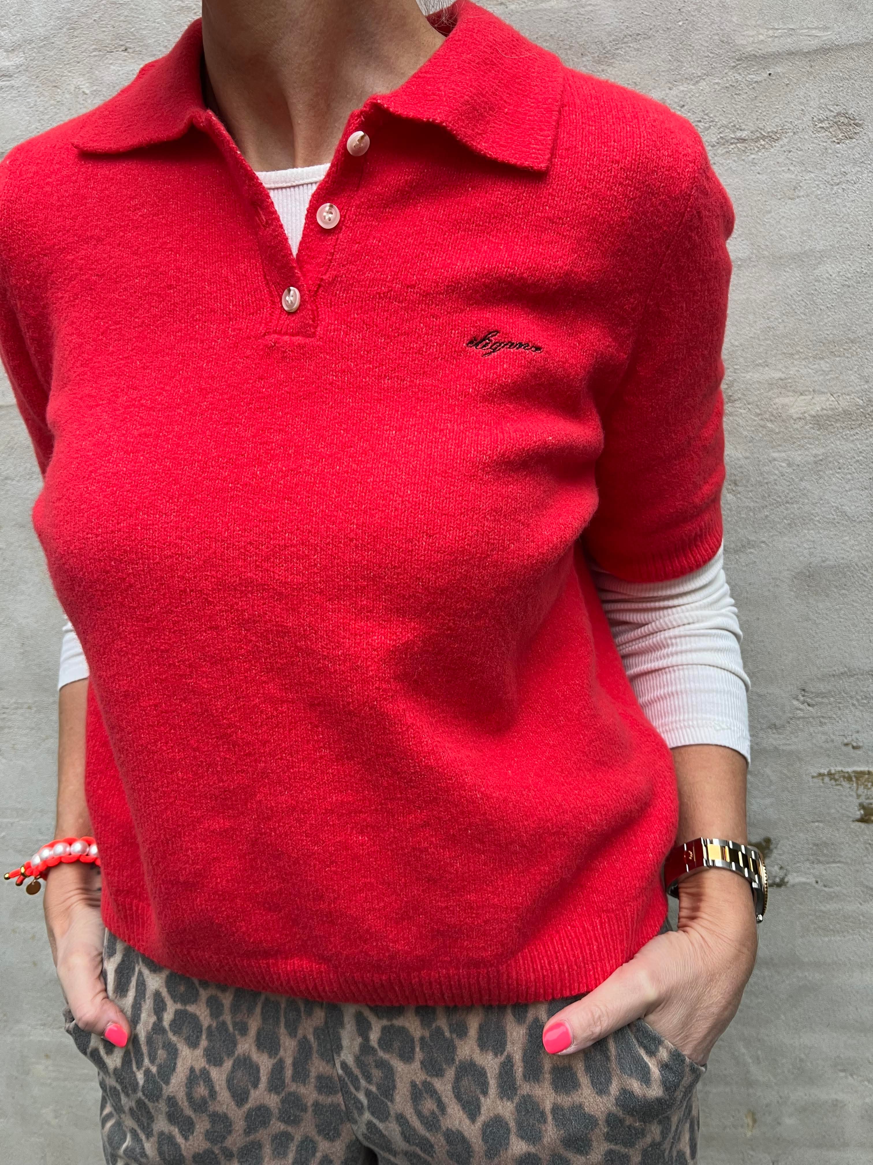 DEBBIE SS Knit Polo - Julstjärna