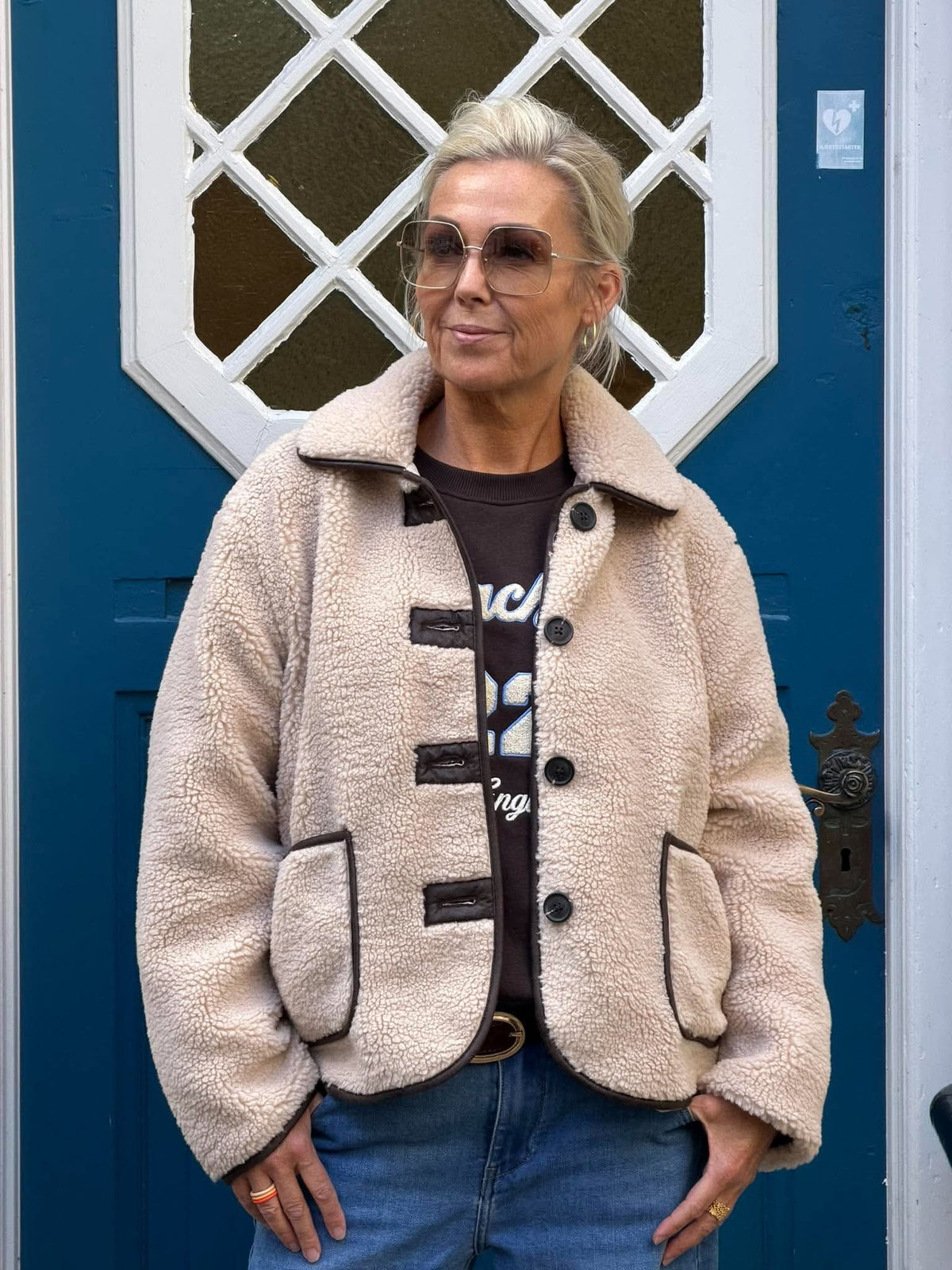 NOELLA TEDDY JACKET - Cement