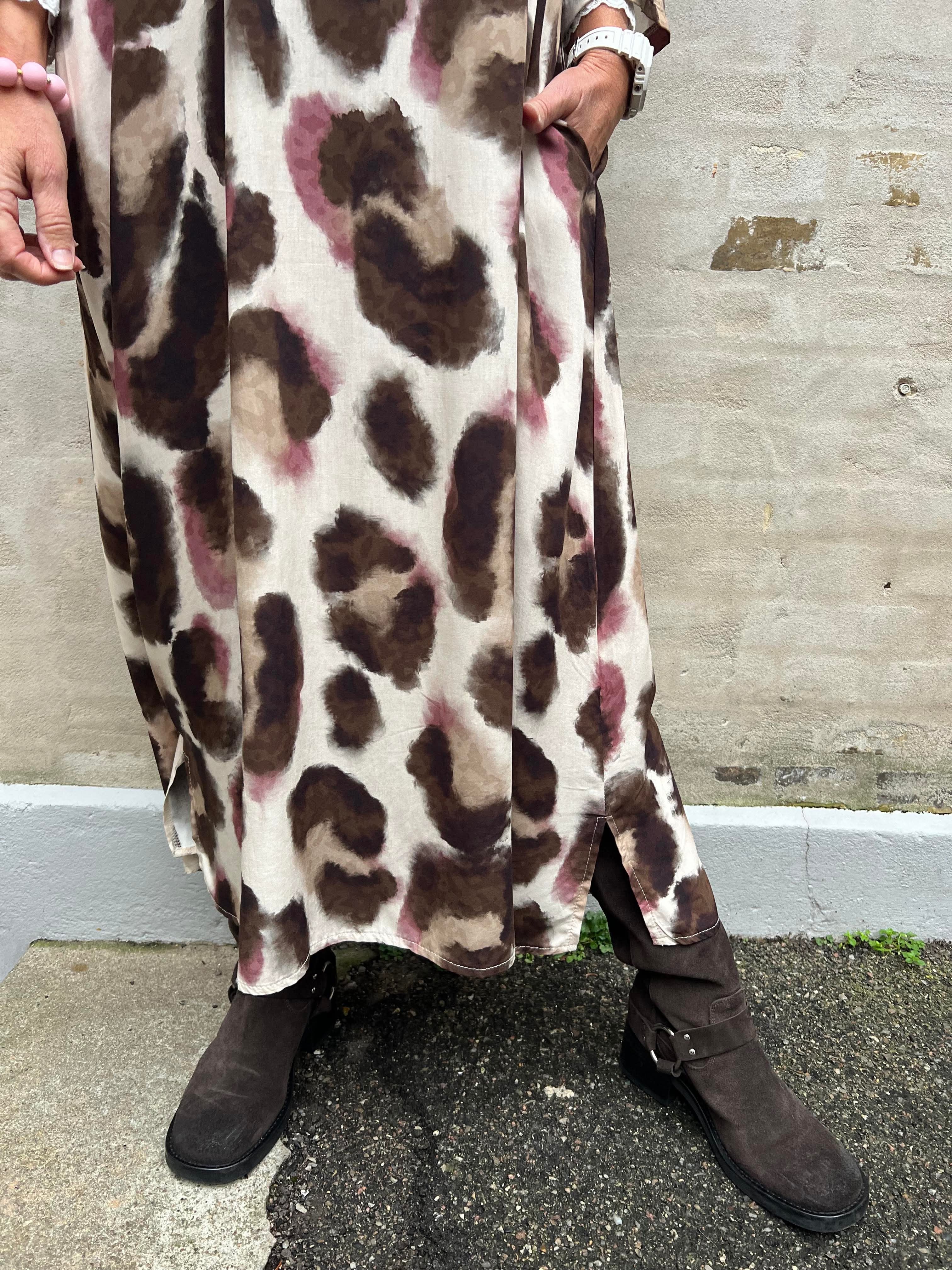 KENNA skjortklänning - Brown Rose