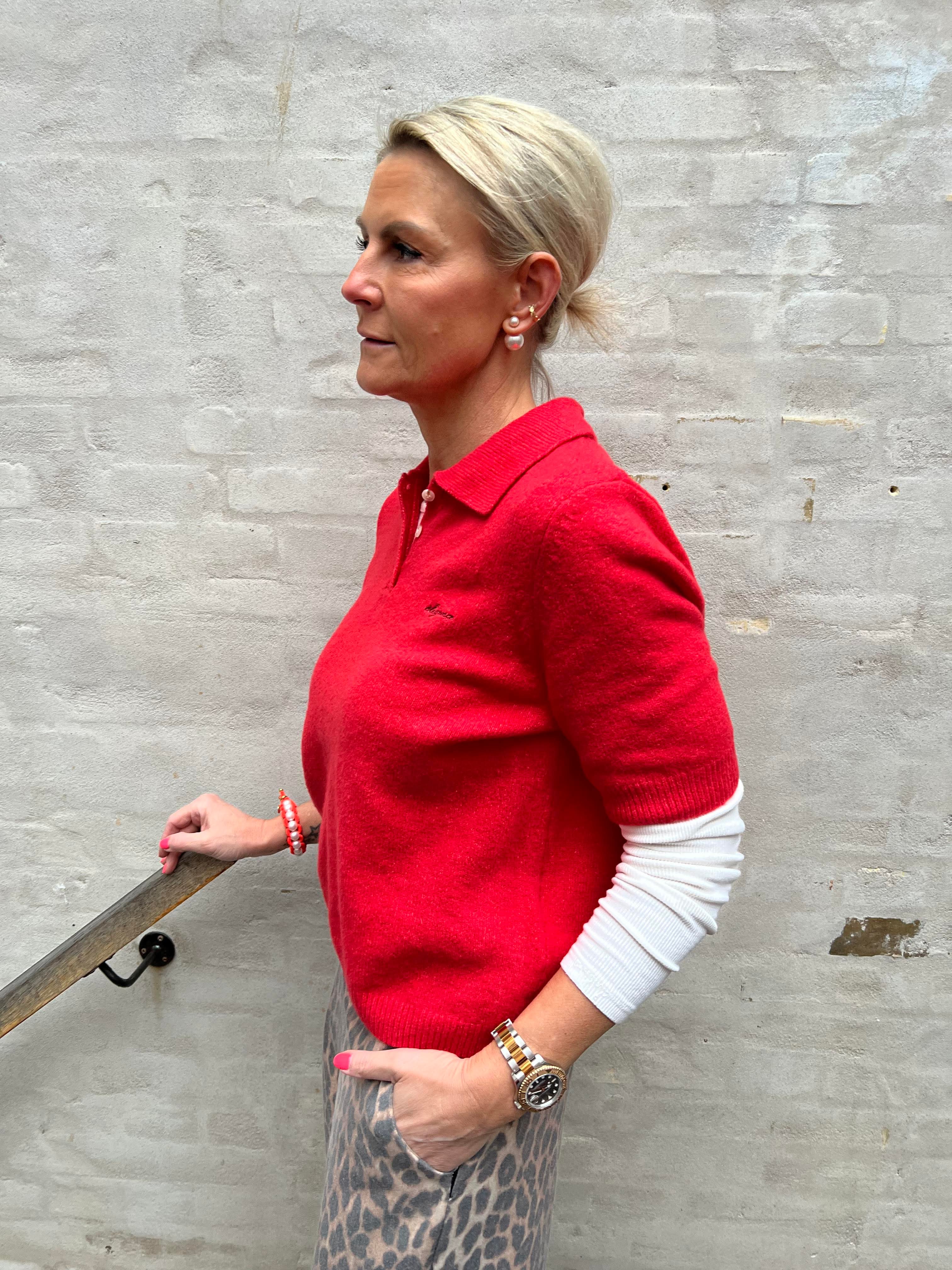 DEBBIE SS Knit Polo - Julstjärna