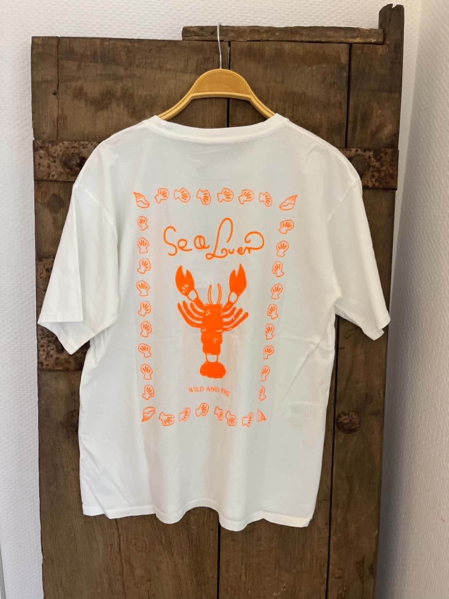 Lobster T-Shirt - Off White/Orange