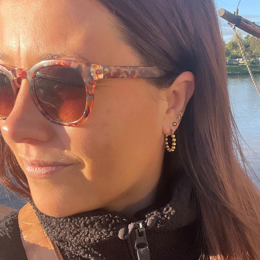 Boble Crystal Hoops - 18 karat guldbelagt