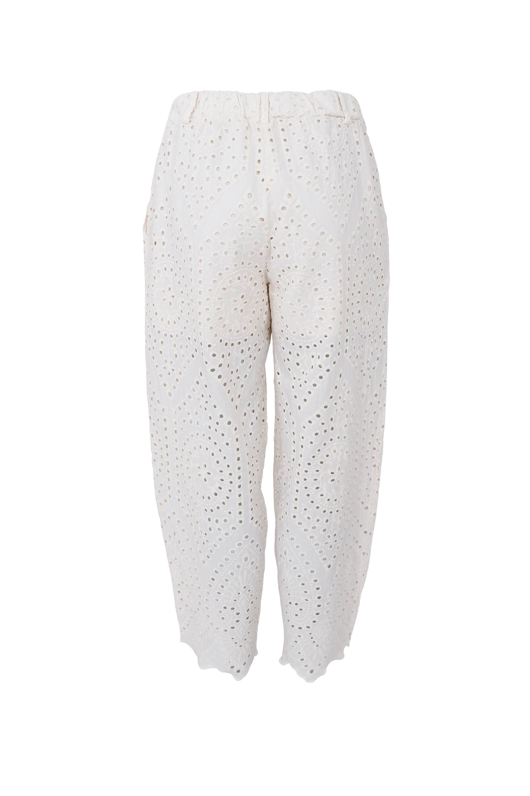 FREY barrel lace pant - Creme