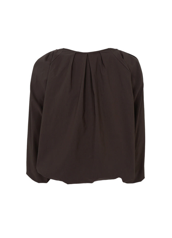 Davina Balloon Blouse - Coffee