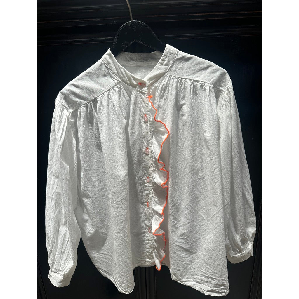Karmen Shirt - White/Neon Orange