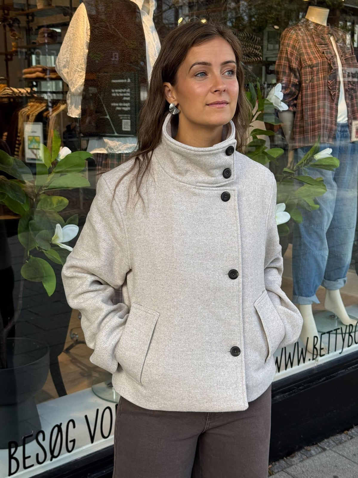 RIKI SHORT JACKET - Birch Melange