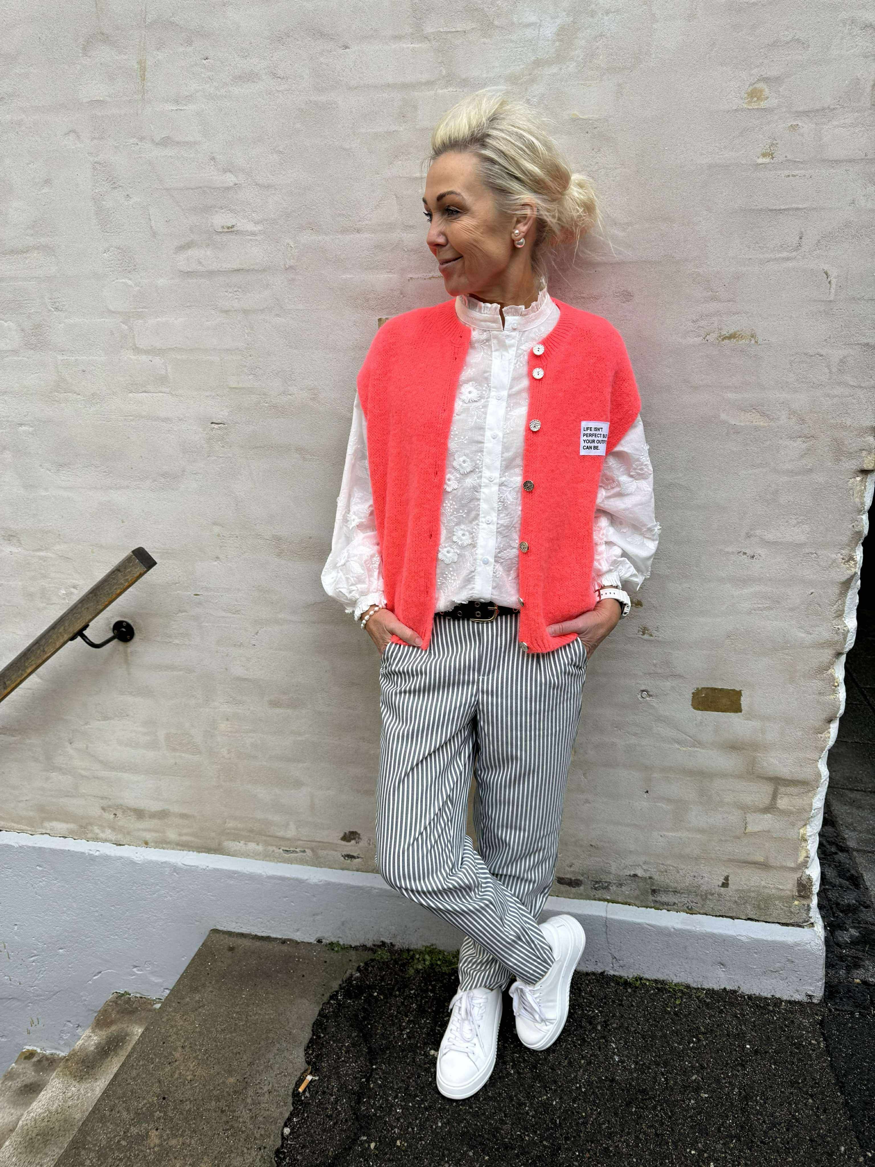 Lisa Slim Pant - Cloud Dancer/Sky kapten