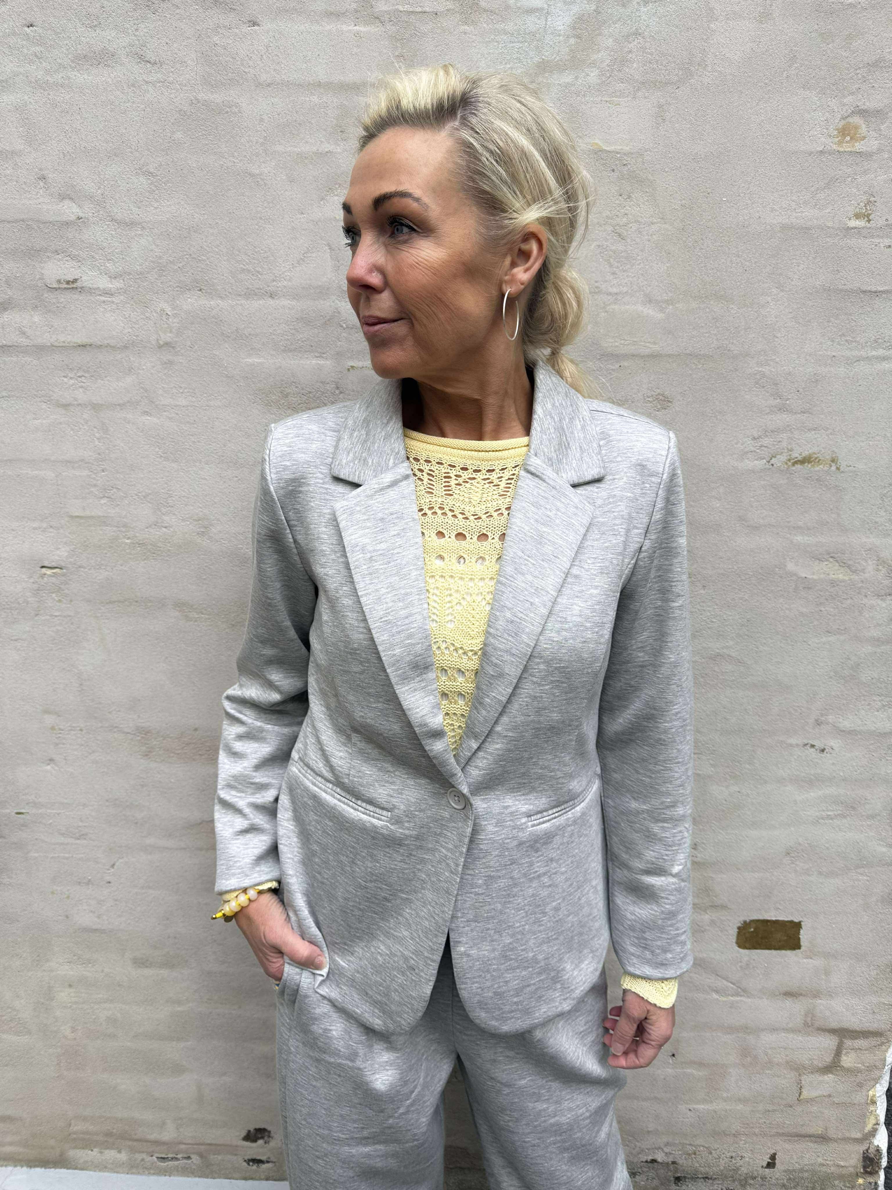 Buka Blazer - Ljusgrå melange