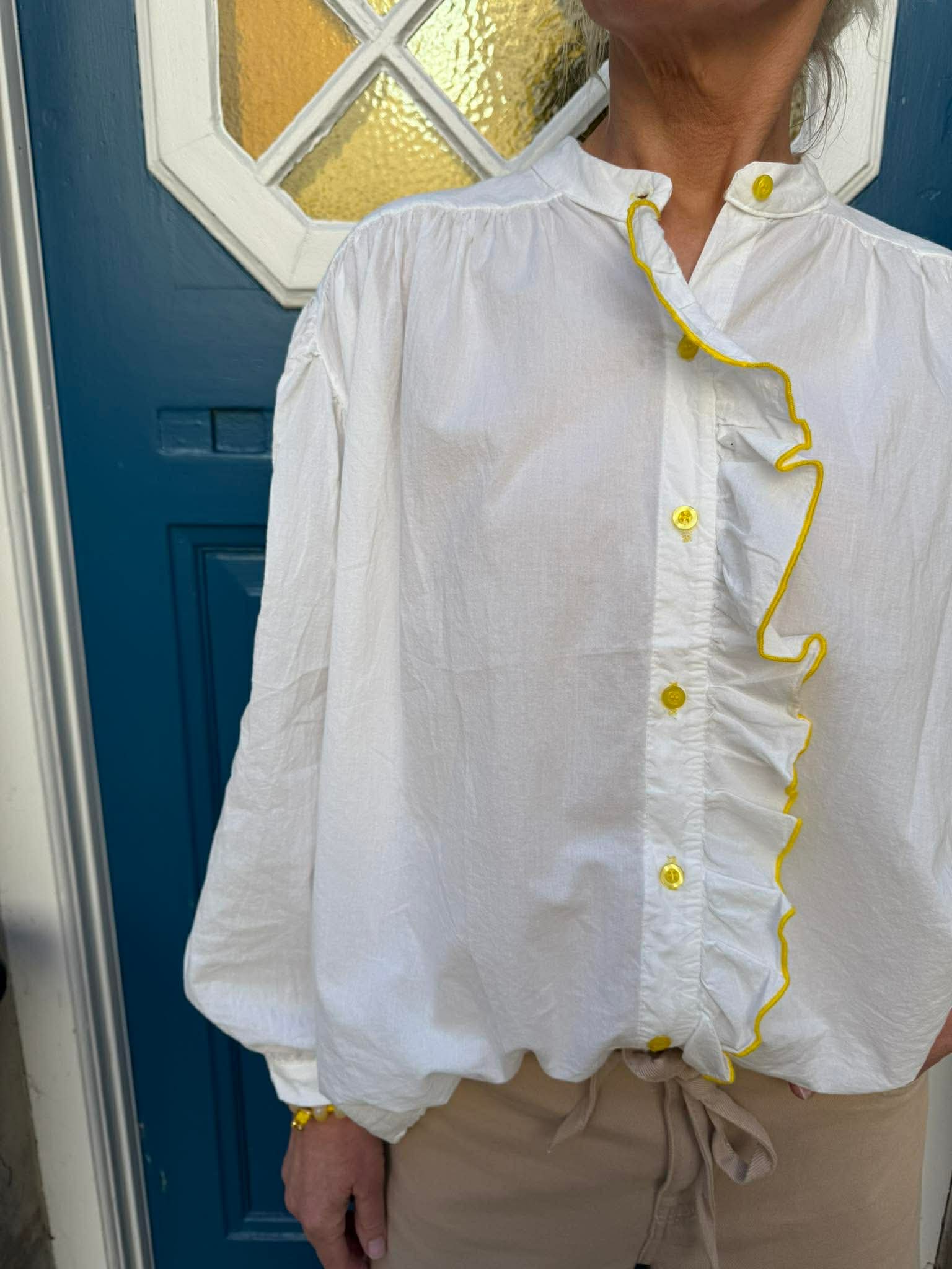 Karmen Shirt - White/Neon Yellow