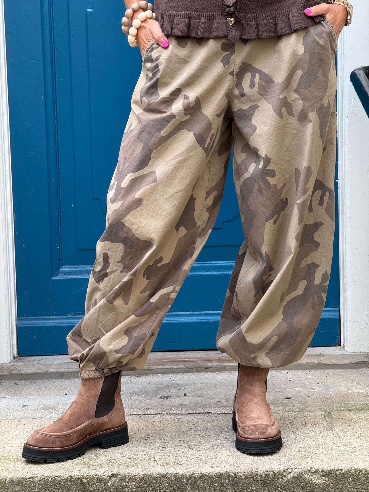ALLY Balloon Pant - Brown Carmouflage