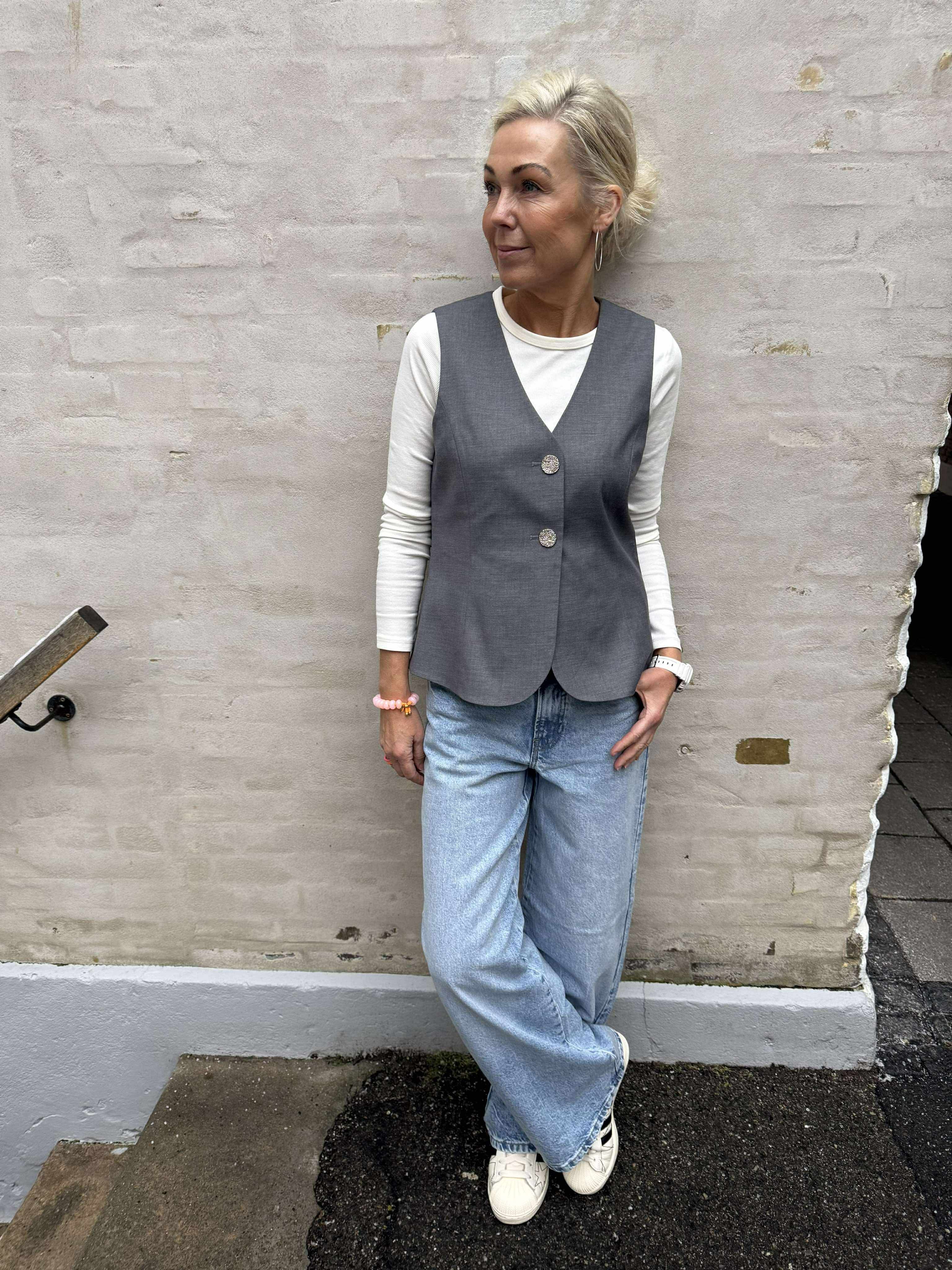 Selma vida jeans med låg midja - Ljusblå Denim