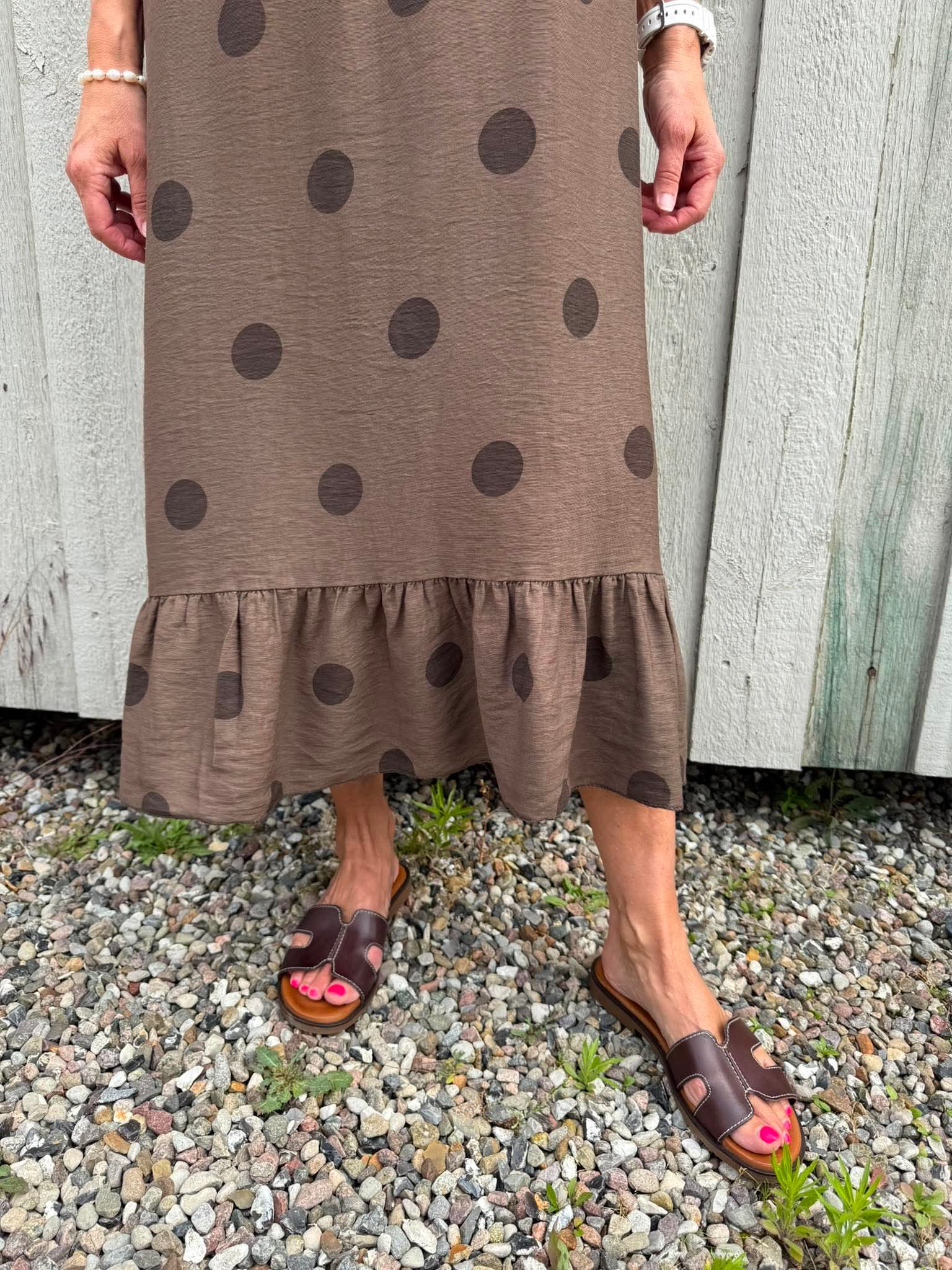 Dot Dress - Mörkbrun