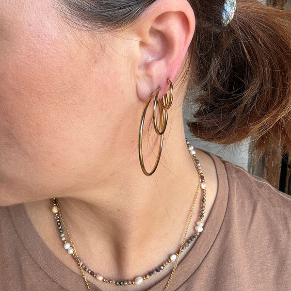 Klassiska Hoops 30 mm - 18 karat guldpläterade