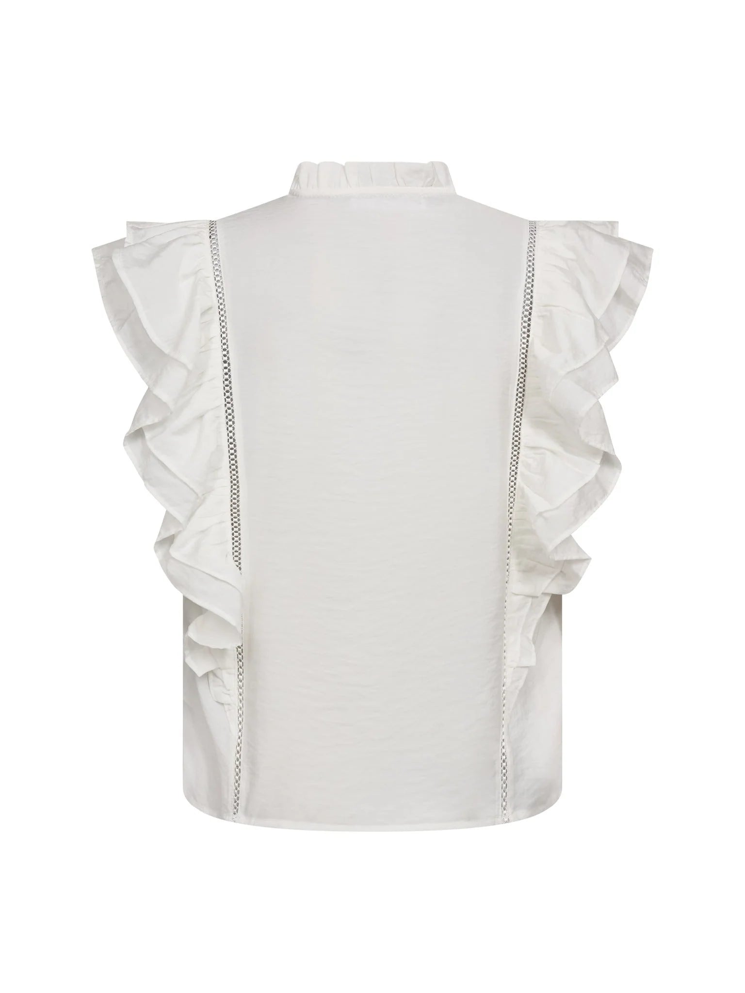 CallumCC Lace Frill V-Top - White