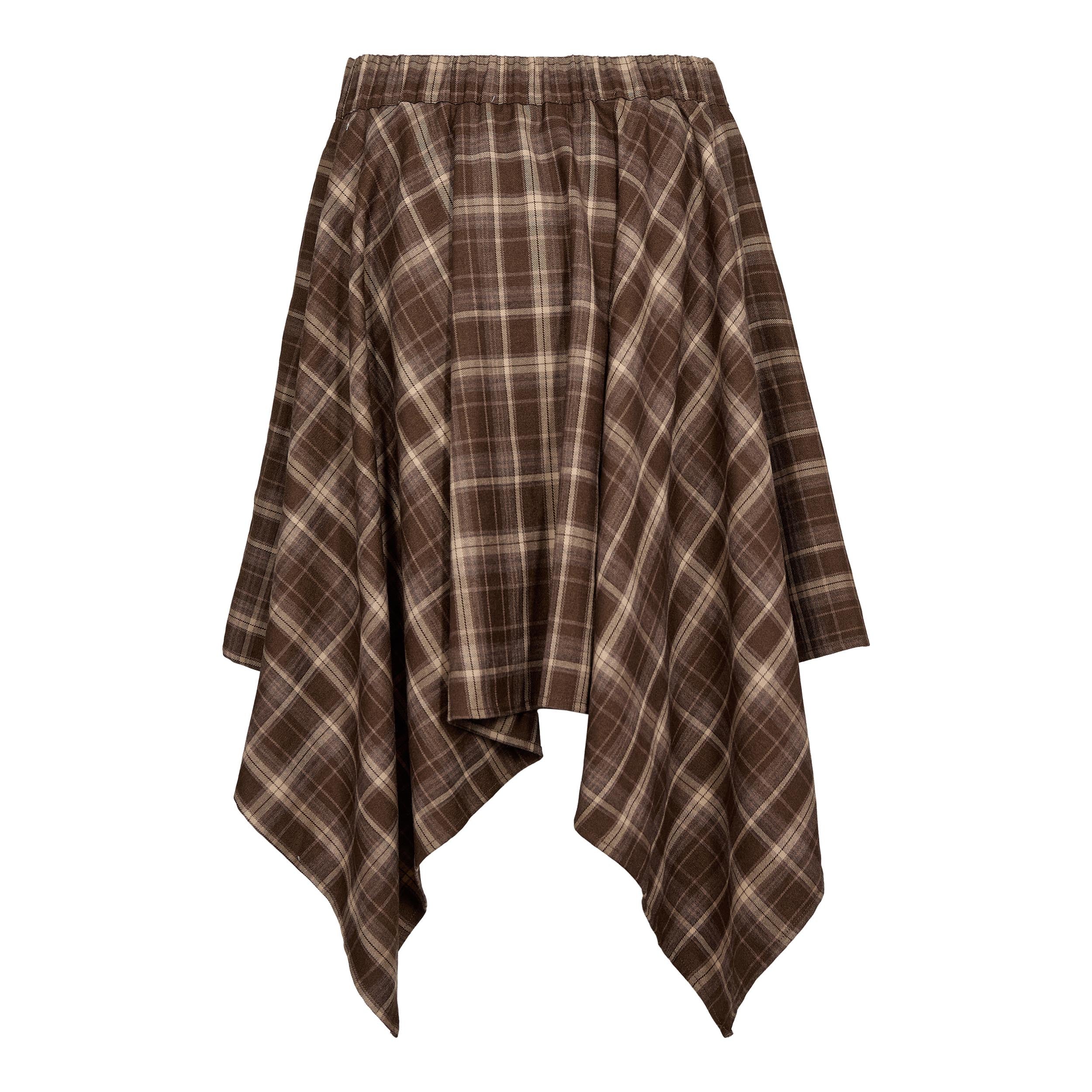 DagnyCC Check Tie Skirt - Brown