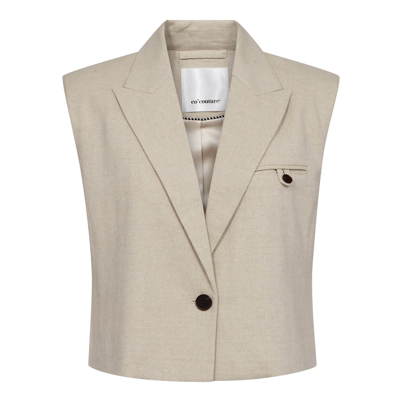 LeenaCC Linen Vest - Bone
