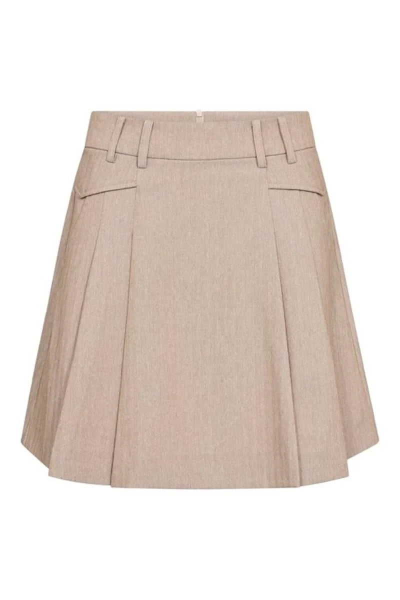 MarloCC Pocket Pleat Mini Kjol - Sand