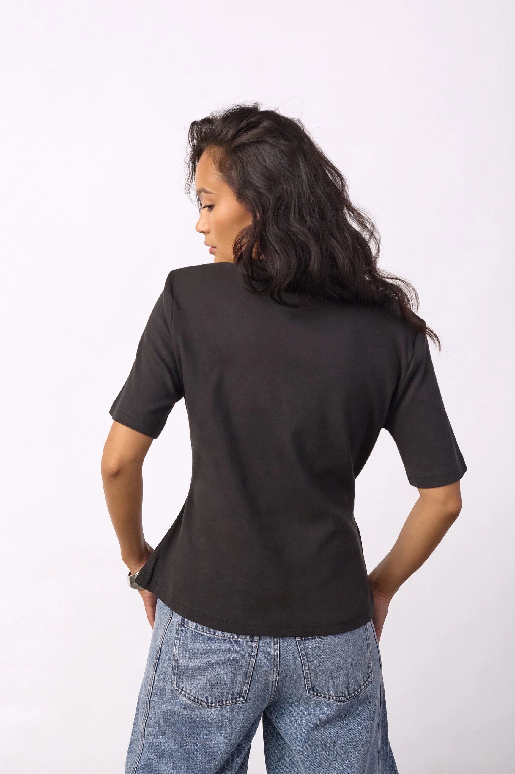 OrianeCC Pleat Tie Tee - Black