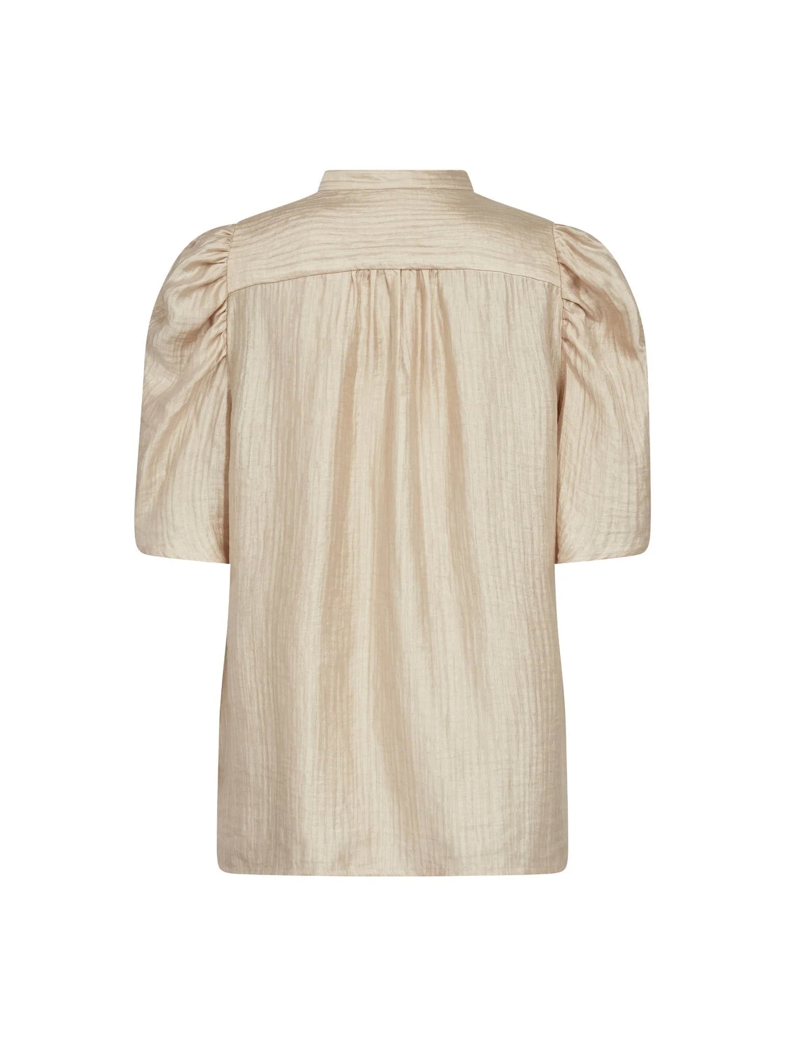 TassyCC Lace SS Puff Shirt - Bisquit