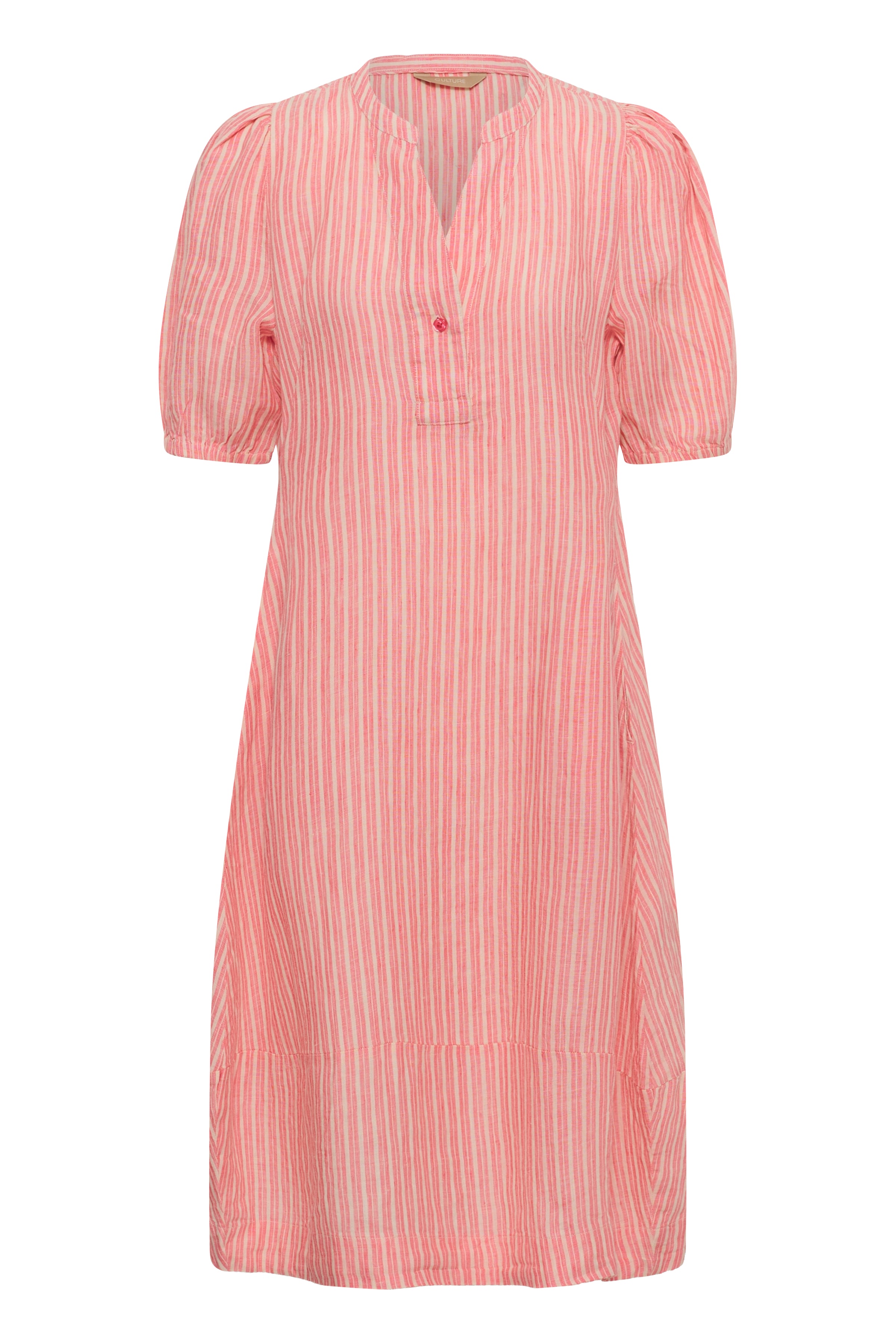 Aniela Molly SS Placket Dress - Sugar Coral/Whitecap Stripe
