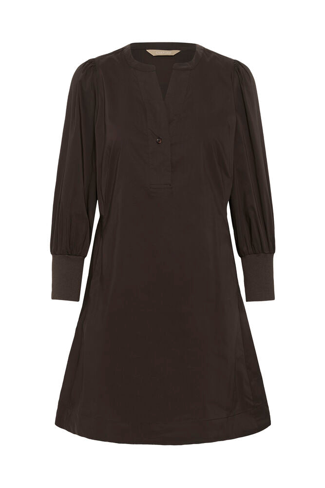 KIEA ANTOINETT 3/4 RIB DRESS - Demitasse
