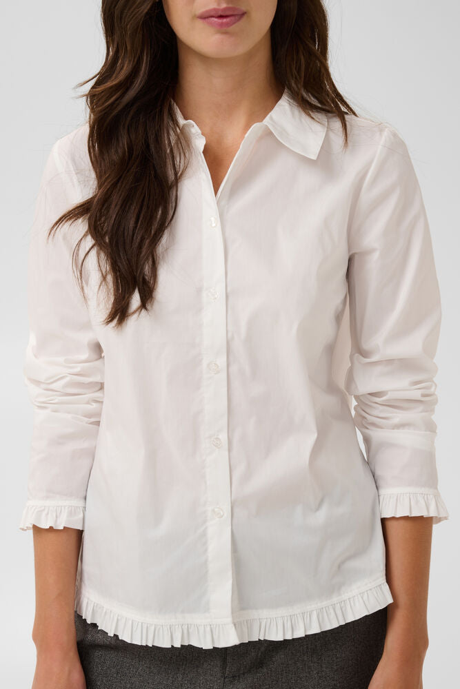 MARGI ANTOINETT FRILL SHIRT - Gardenia