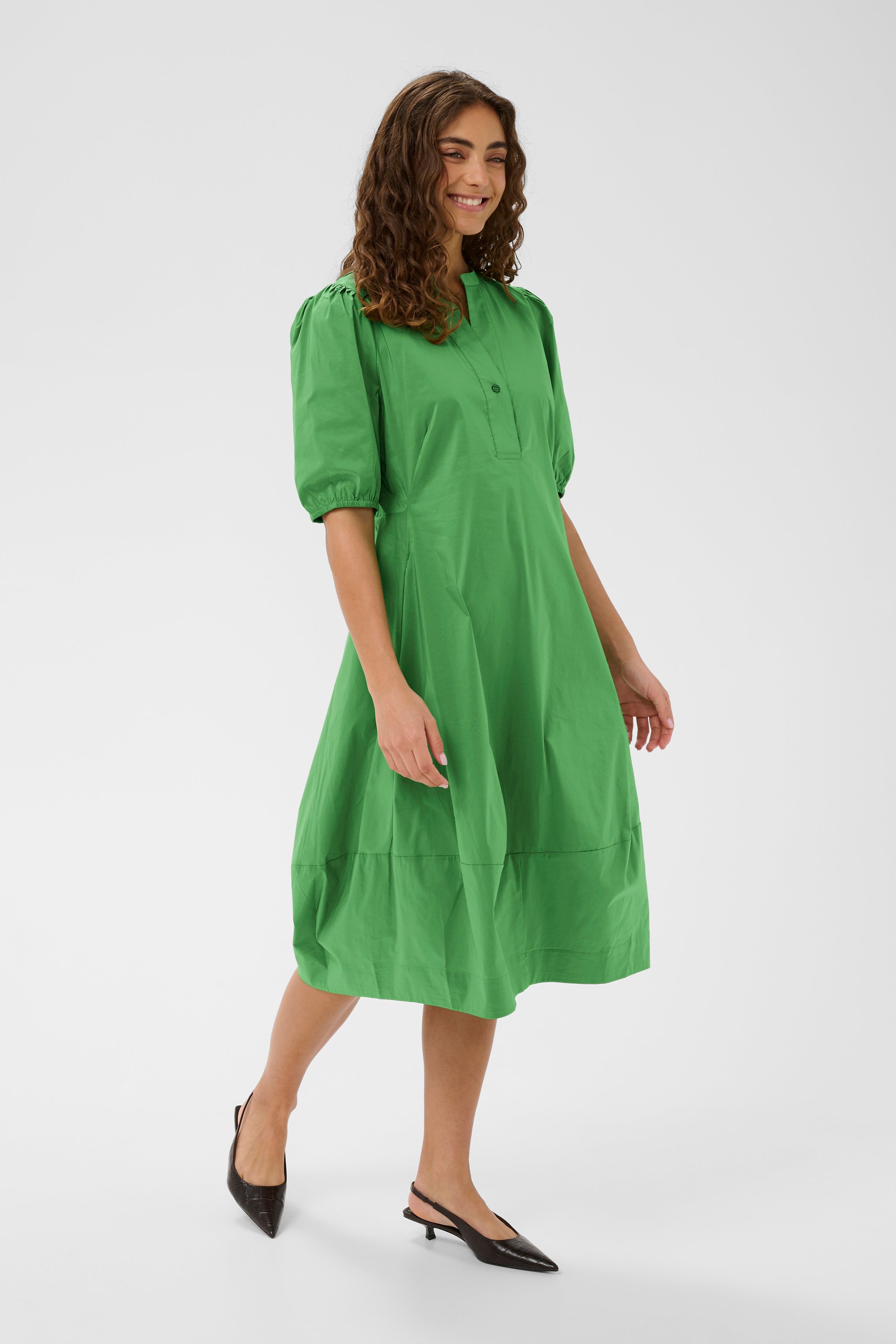 Antoinett SS Placket Dress - Mint Green